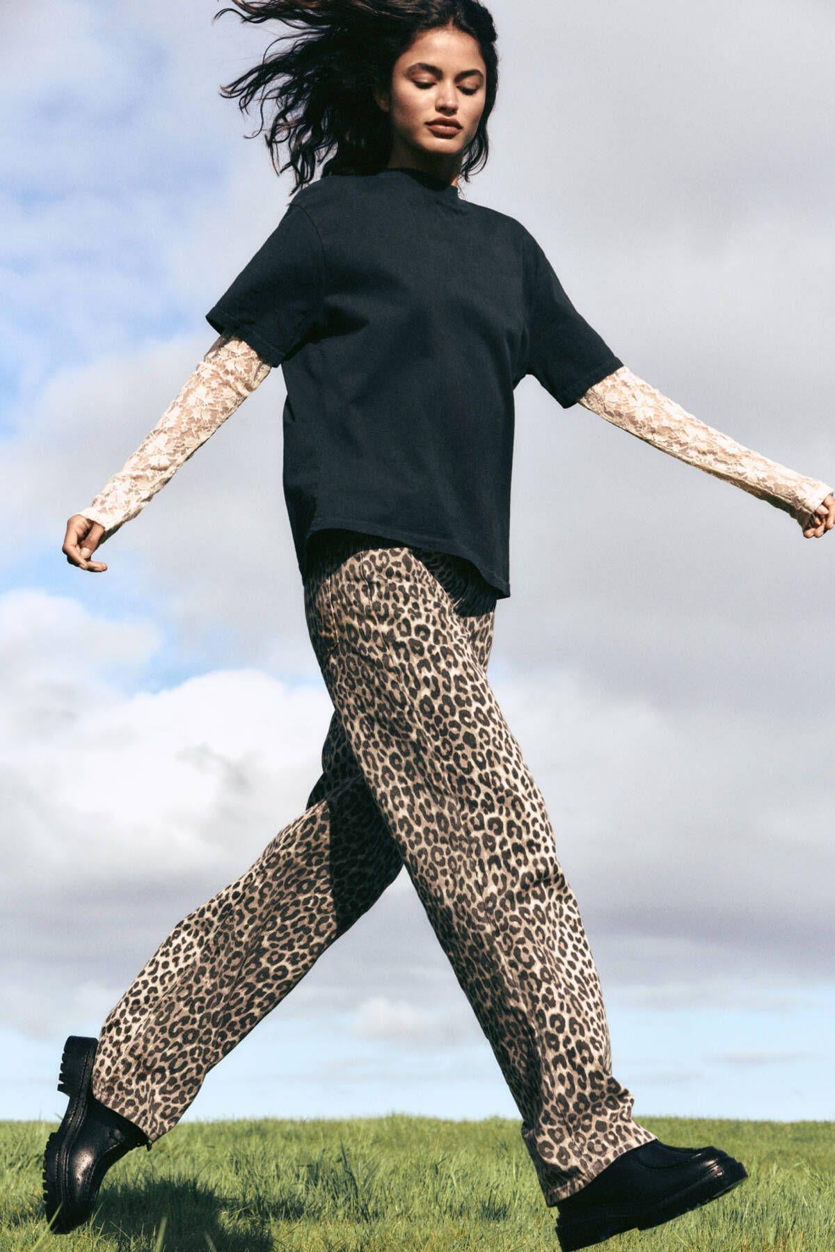 PB Orijinal Leopar Desenli Jean