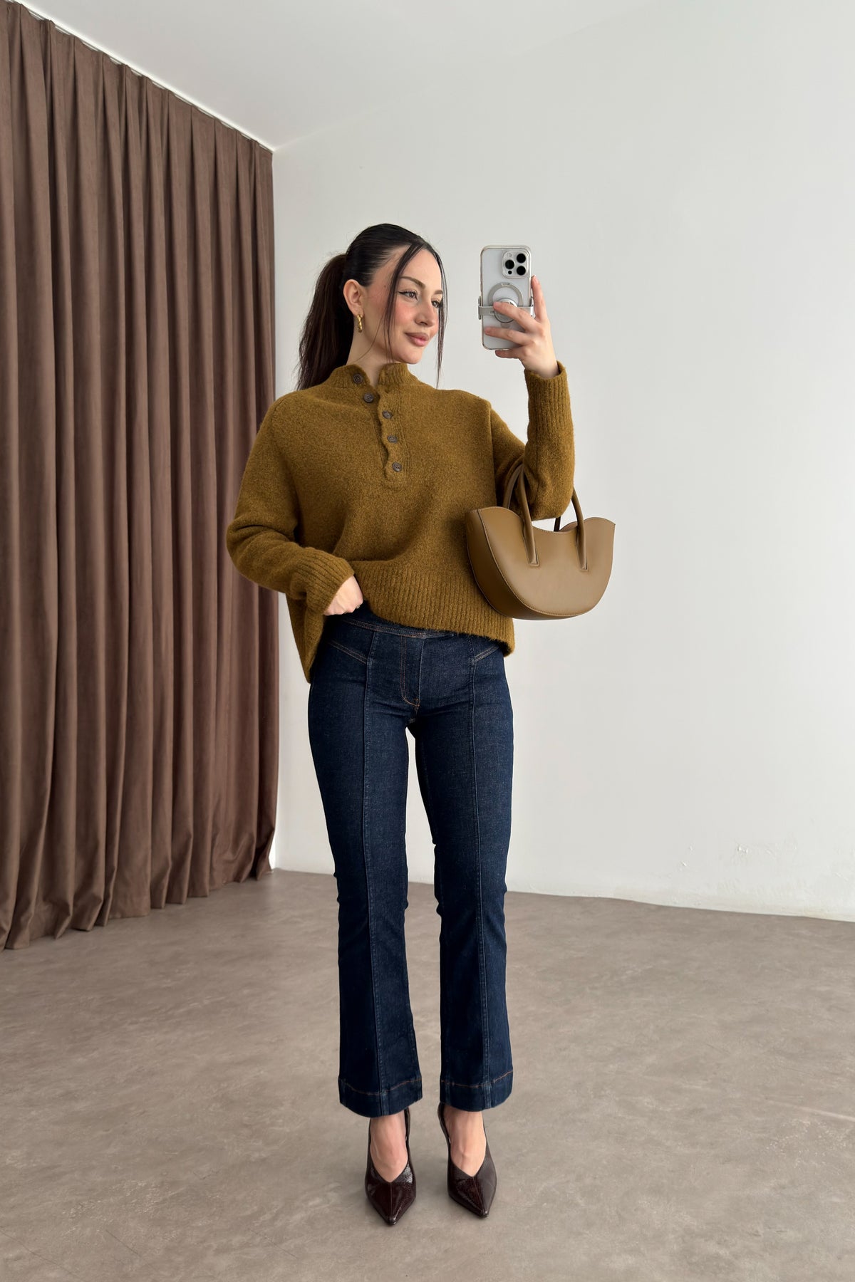 Pilcro Orj. Lacivert Bilek Flare Jean