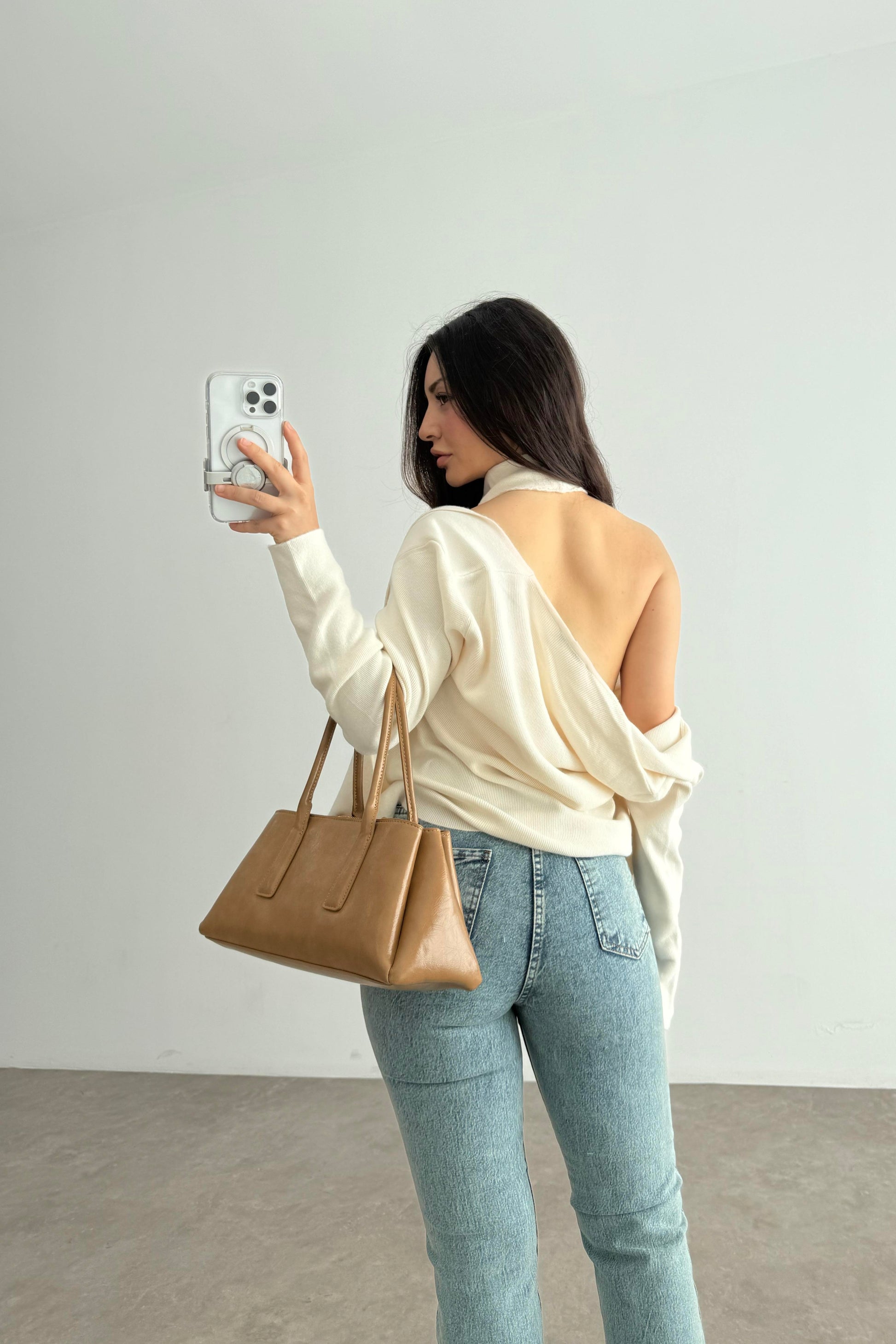 Premium Body Detaylı Hırka Krem