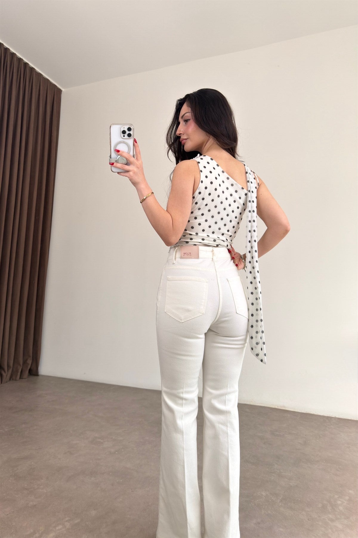 Premium Boho Flare Ekru Jean