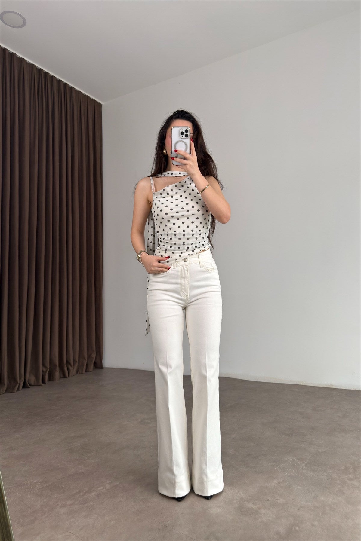 Premium Boho Flare Ekru Jean