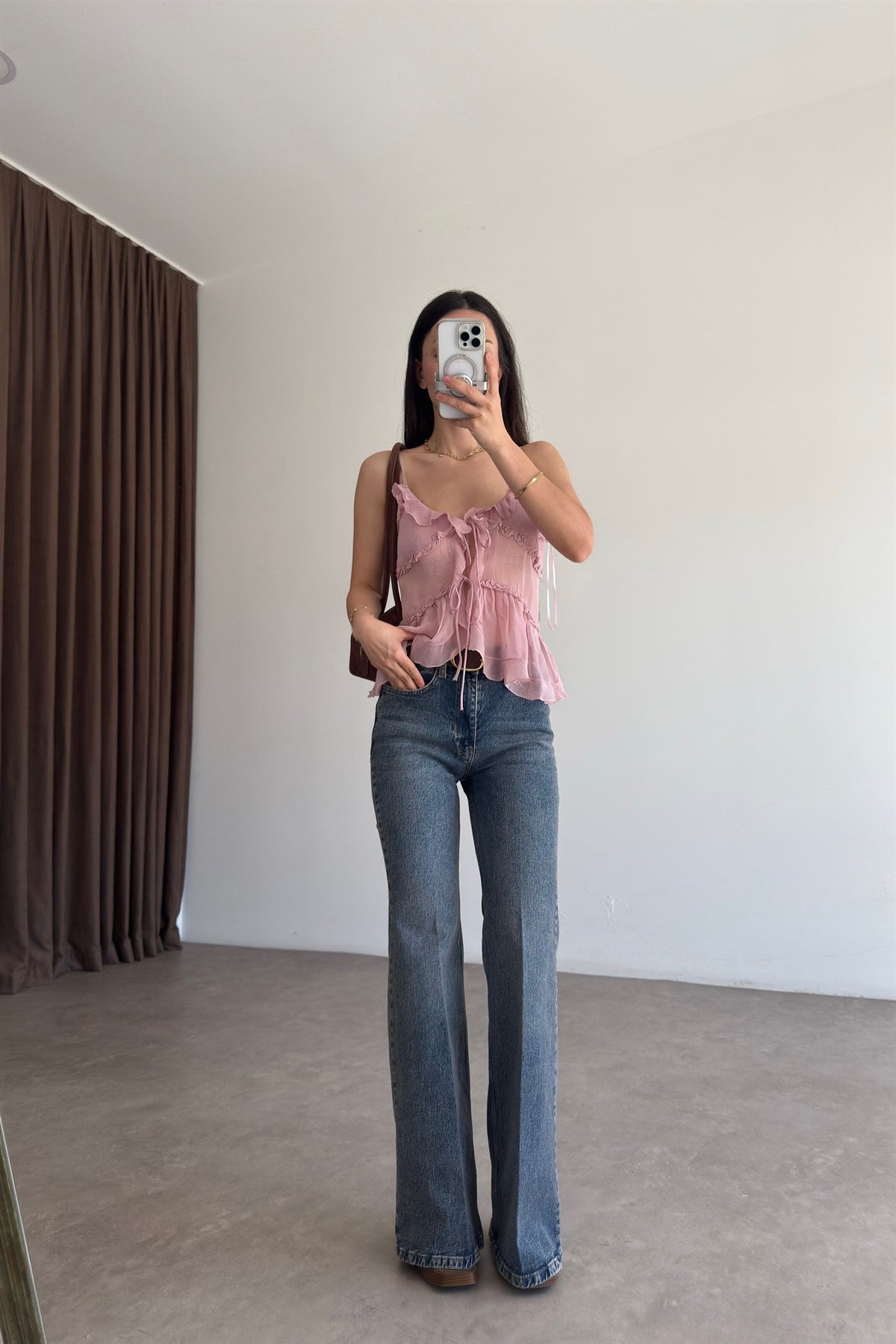 Premium Boho Kemerli Stone Blue Jean
