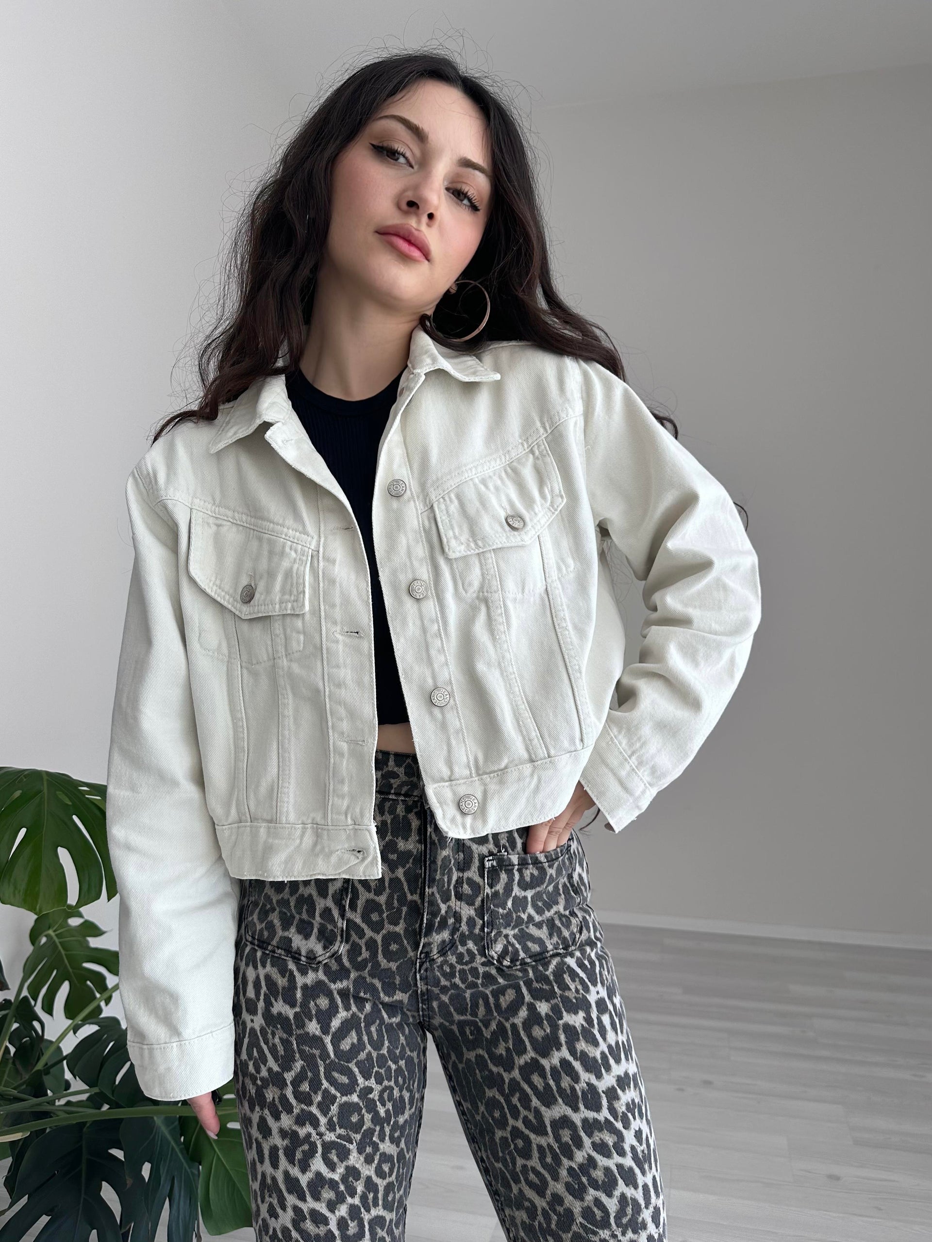 Premium Ekru Denim Ceket