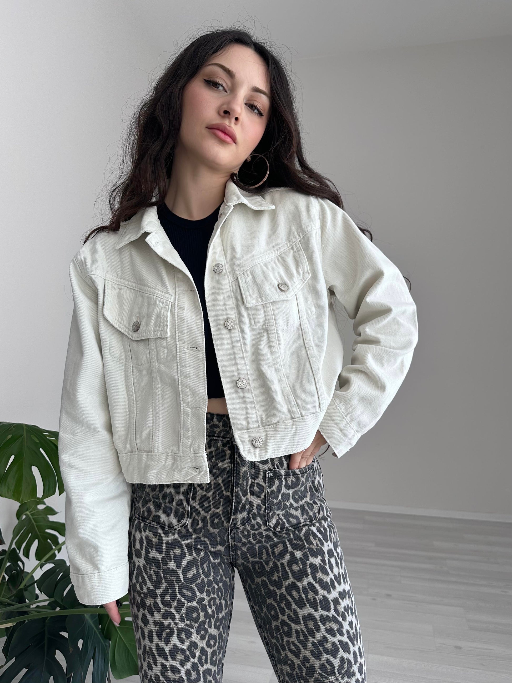 Premium Ekru Denim Ceket