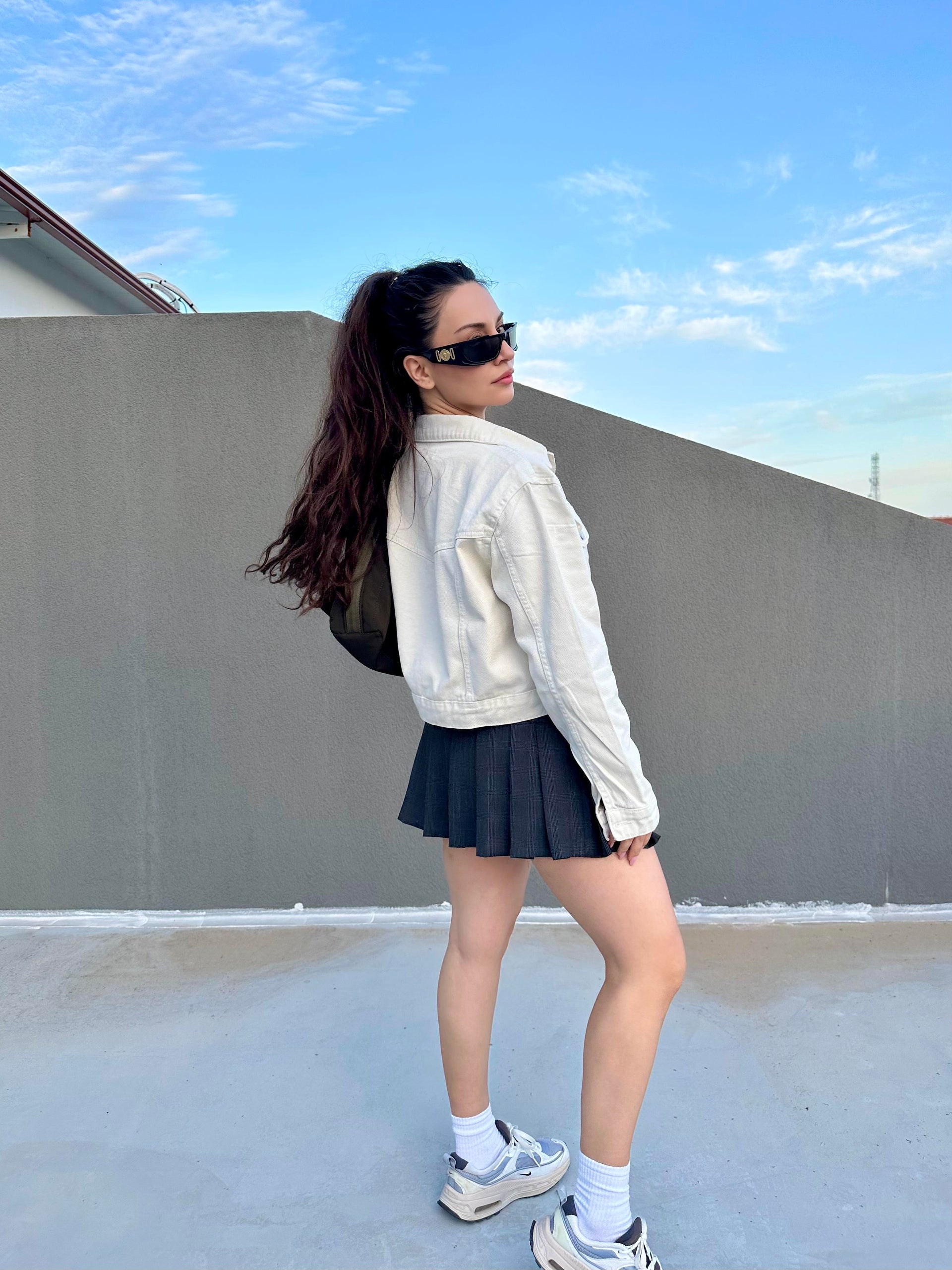 Premium Ekru Denim Ceket