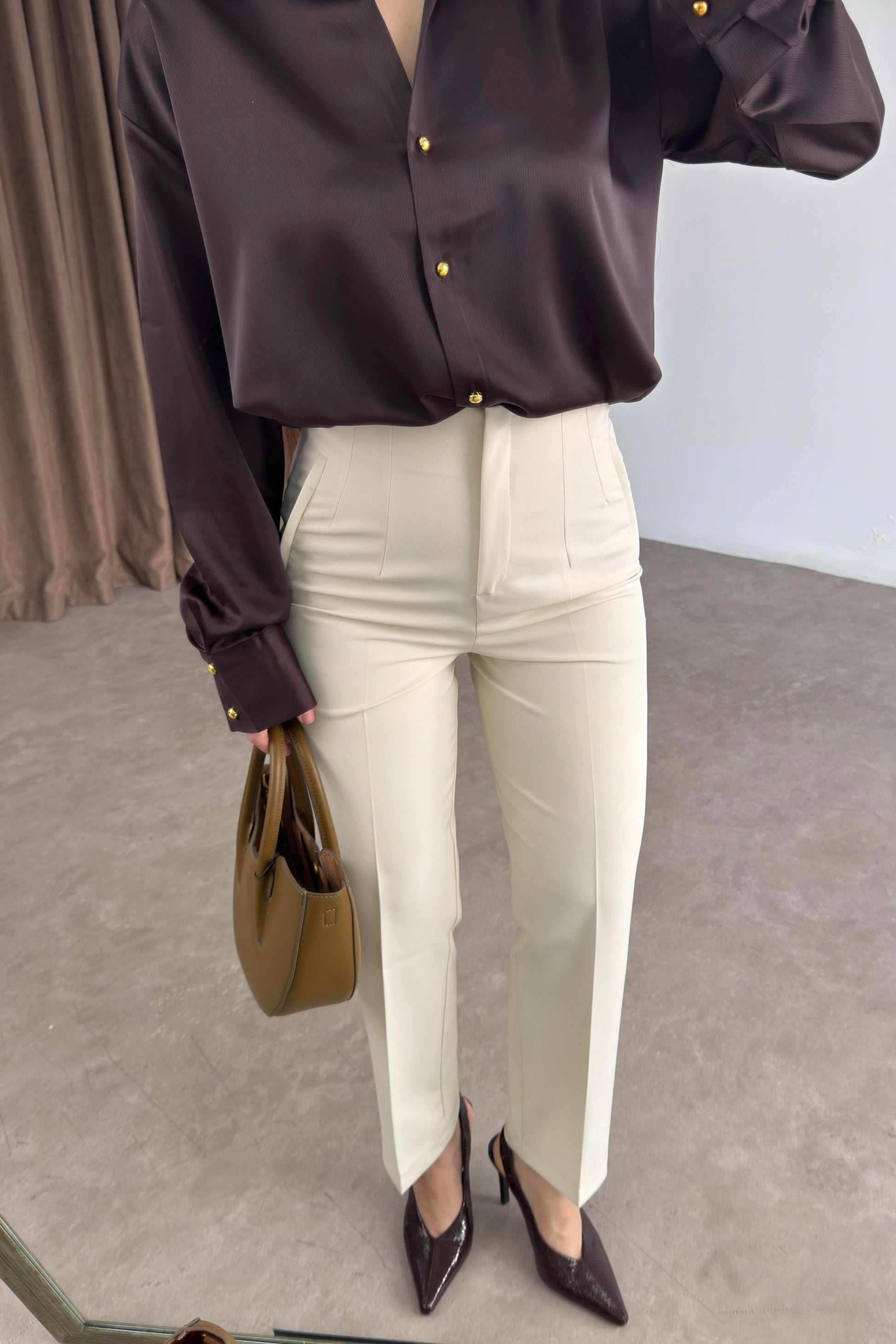 Premium Ekru Havuç Pantolon