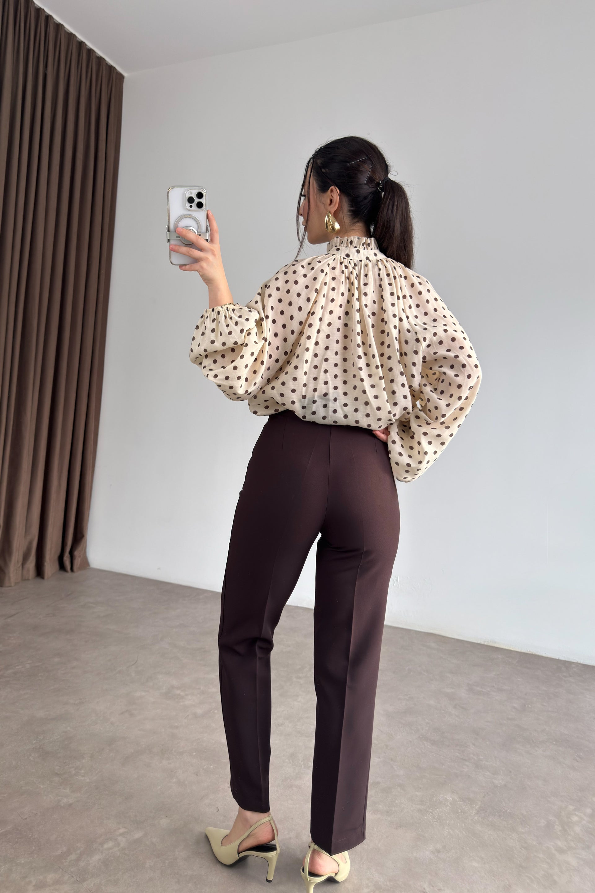 Premium Havuç Kesim Koyu Kahve Pantolon