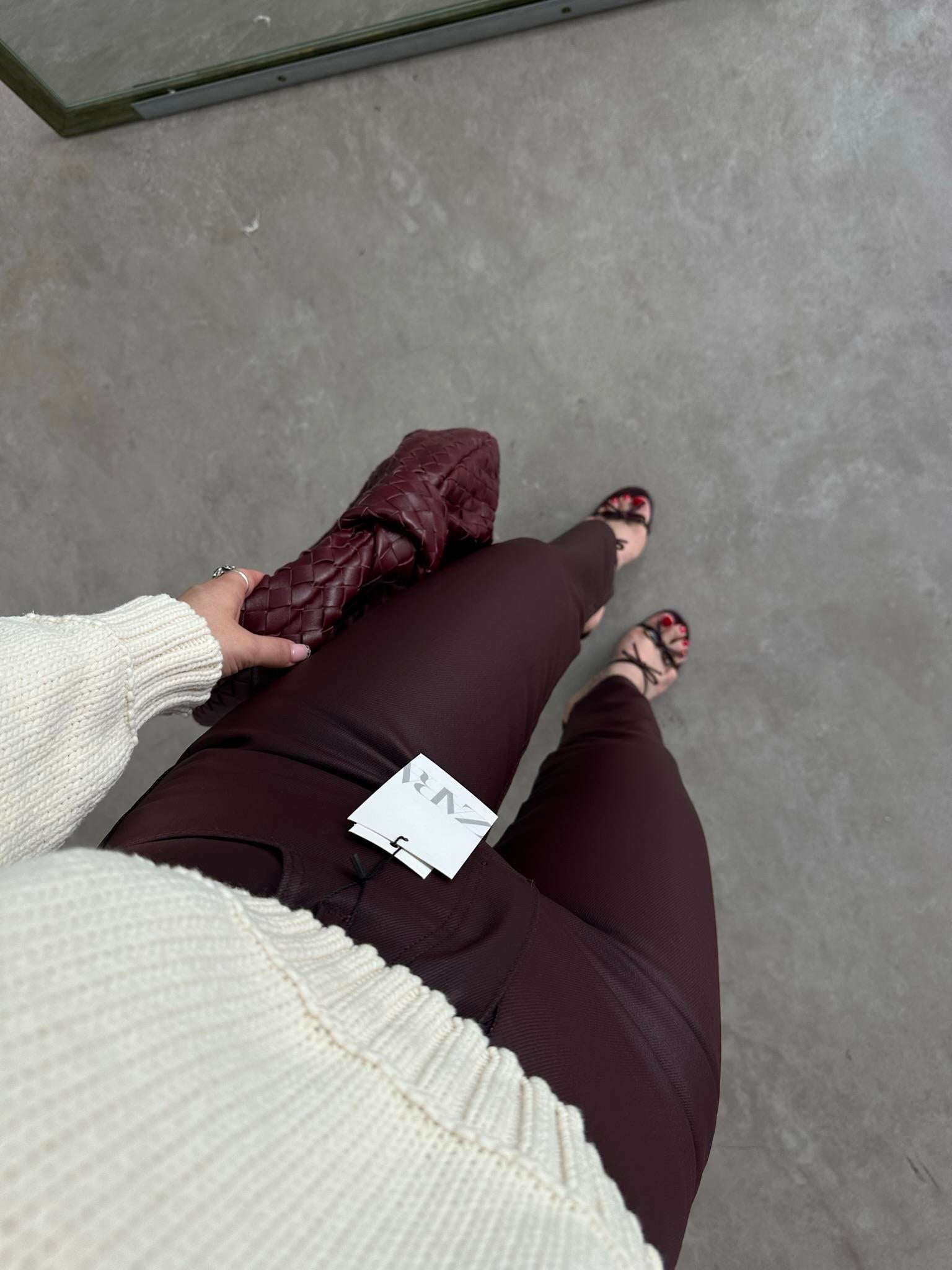 Premium Mumlu Boyfit Jean Koyu Bordo