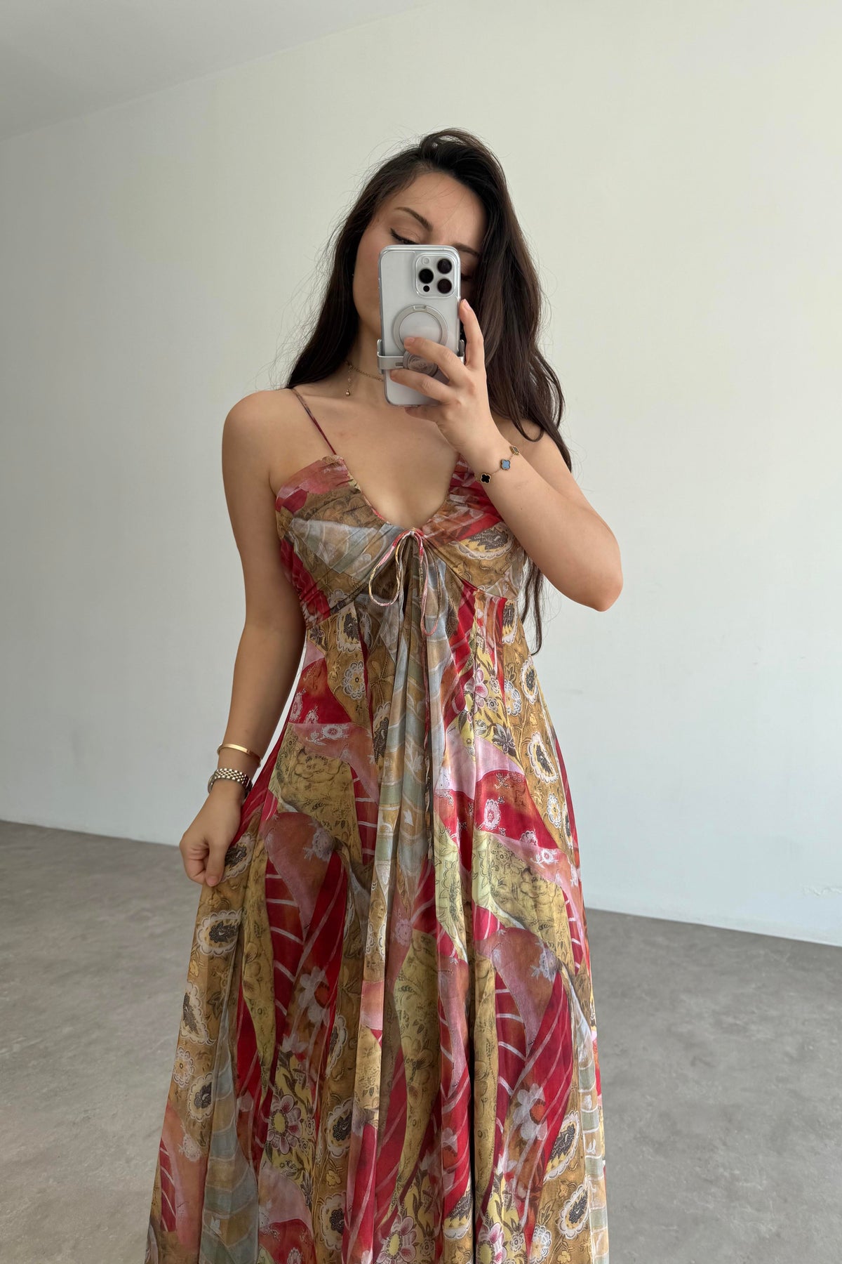 Premium Vintage Askılı Elbise