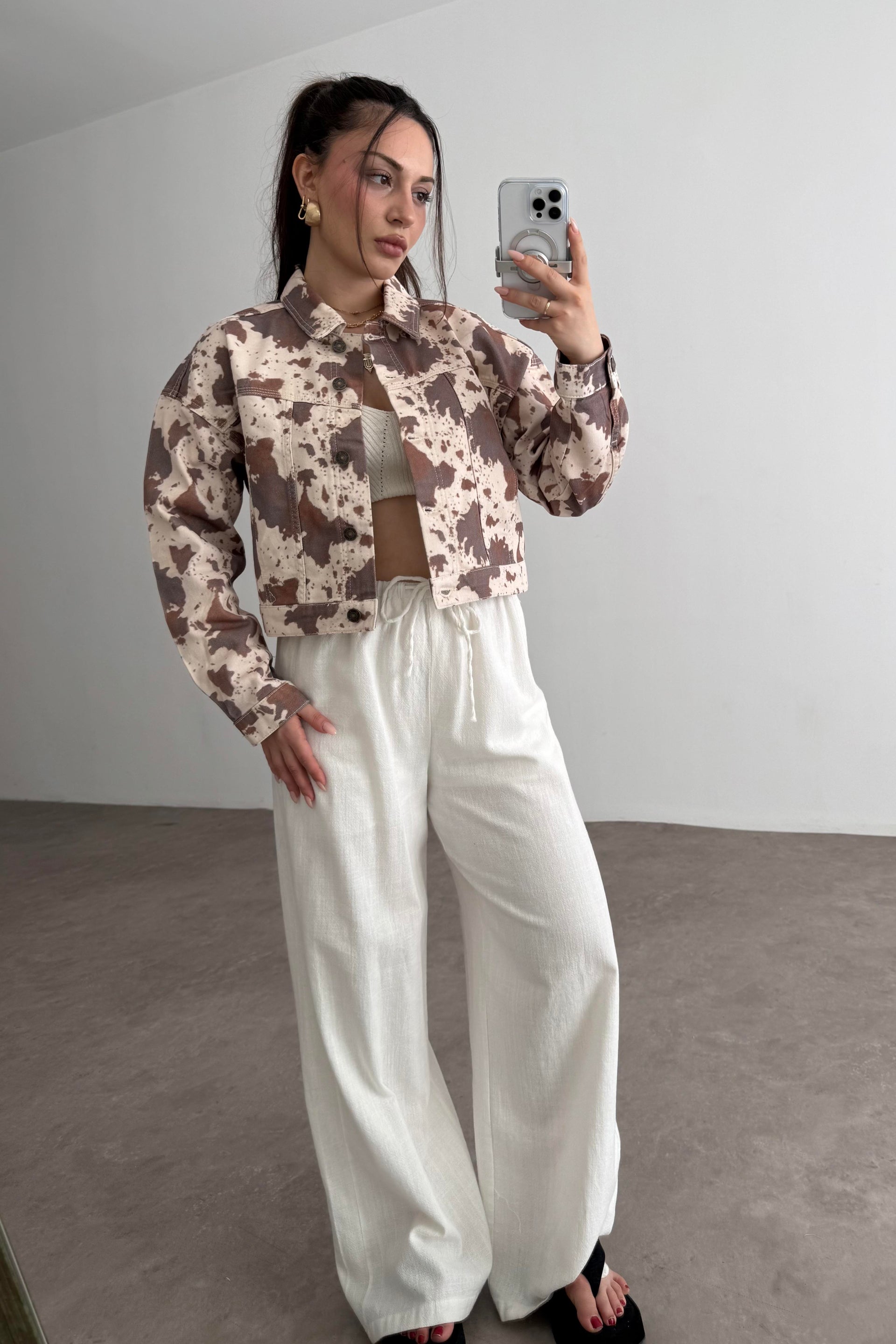 River Island Tasarım Cow Ceket
