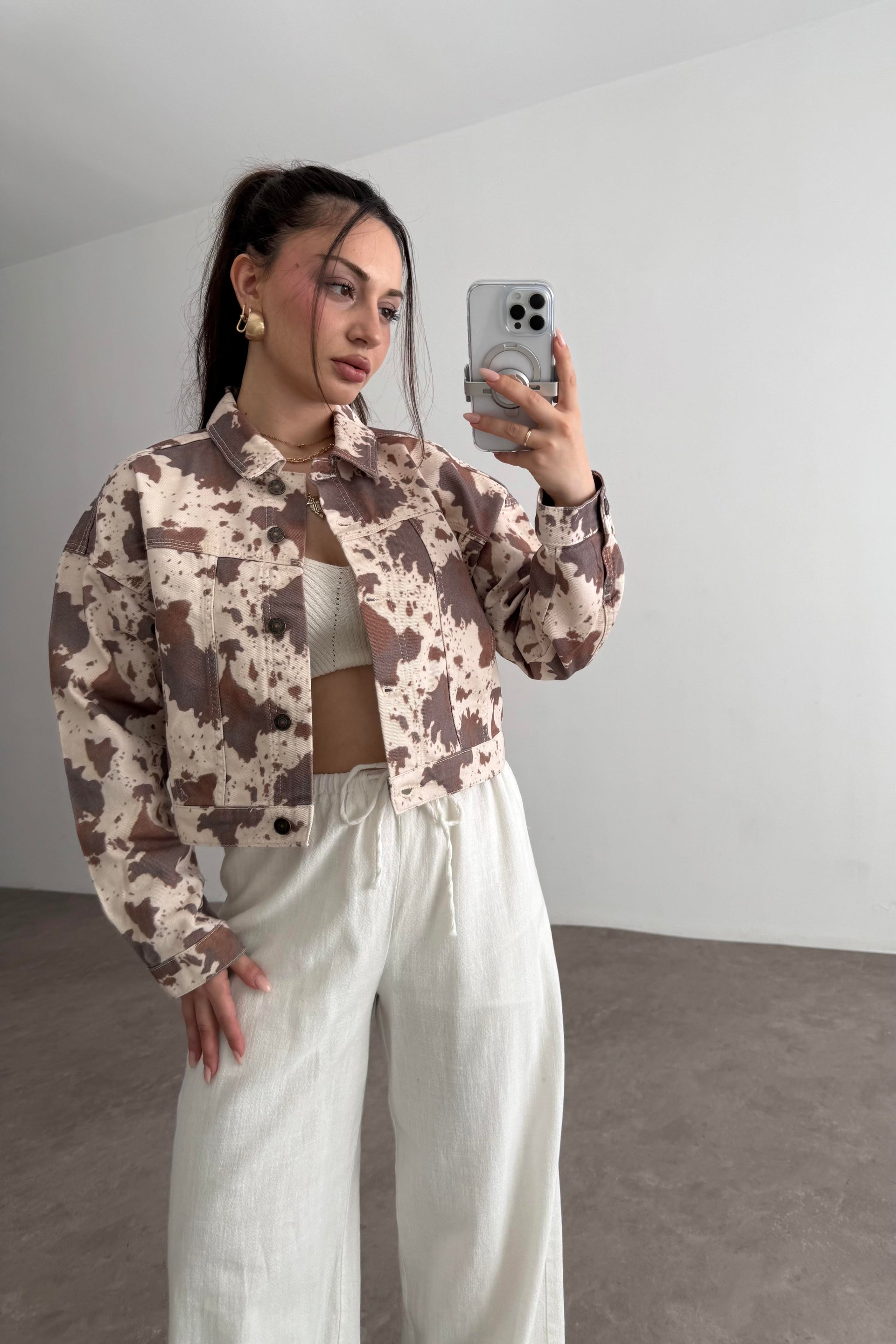 River Island Tasarım Cow Ceket