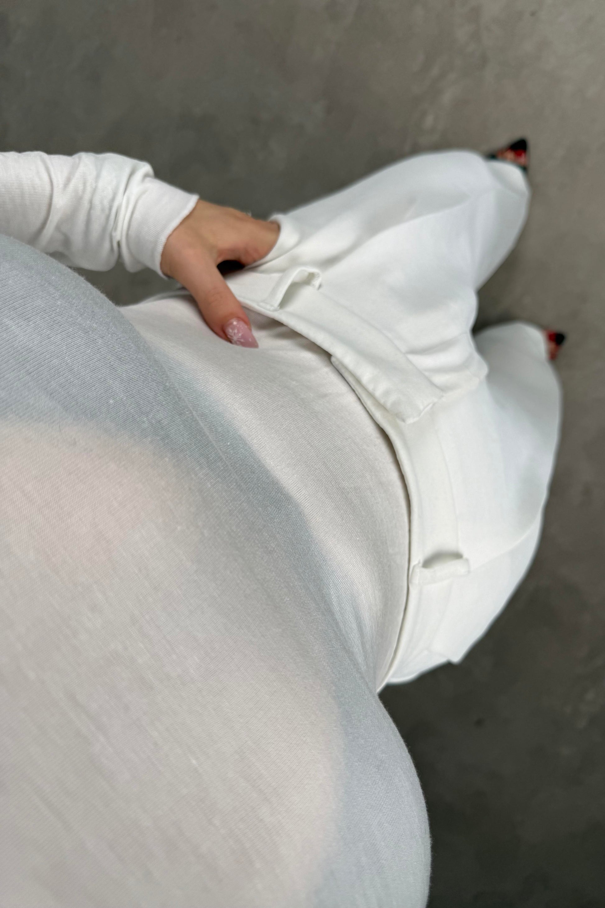 Sıfır Yaka Soft Kumaş Yarı Transparan Beyaz  Body