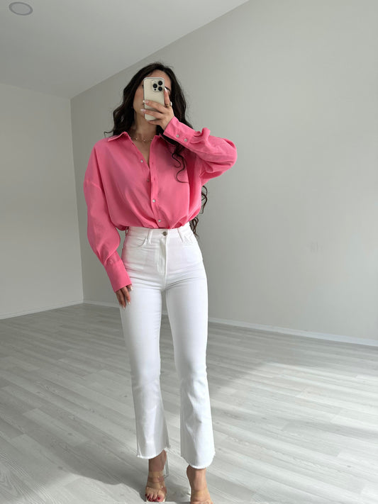 Strdv. Orijinal Beyaz Mini Flare Jean