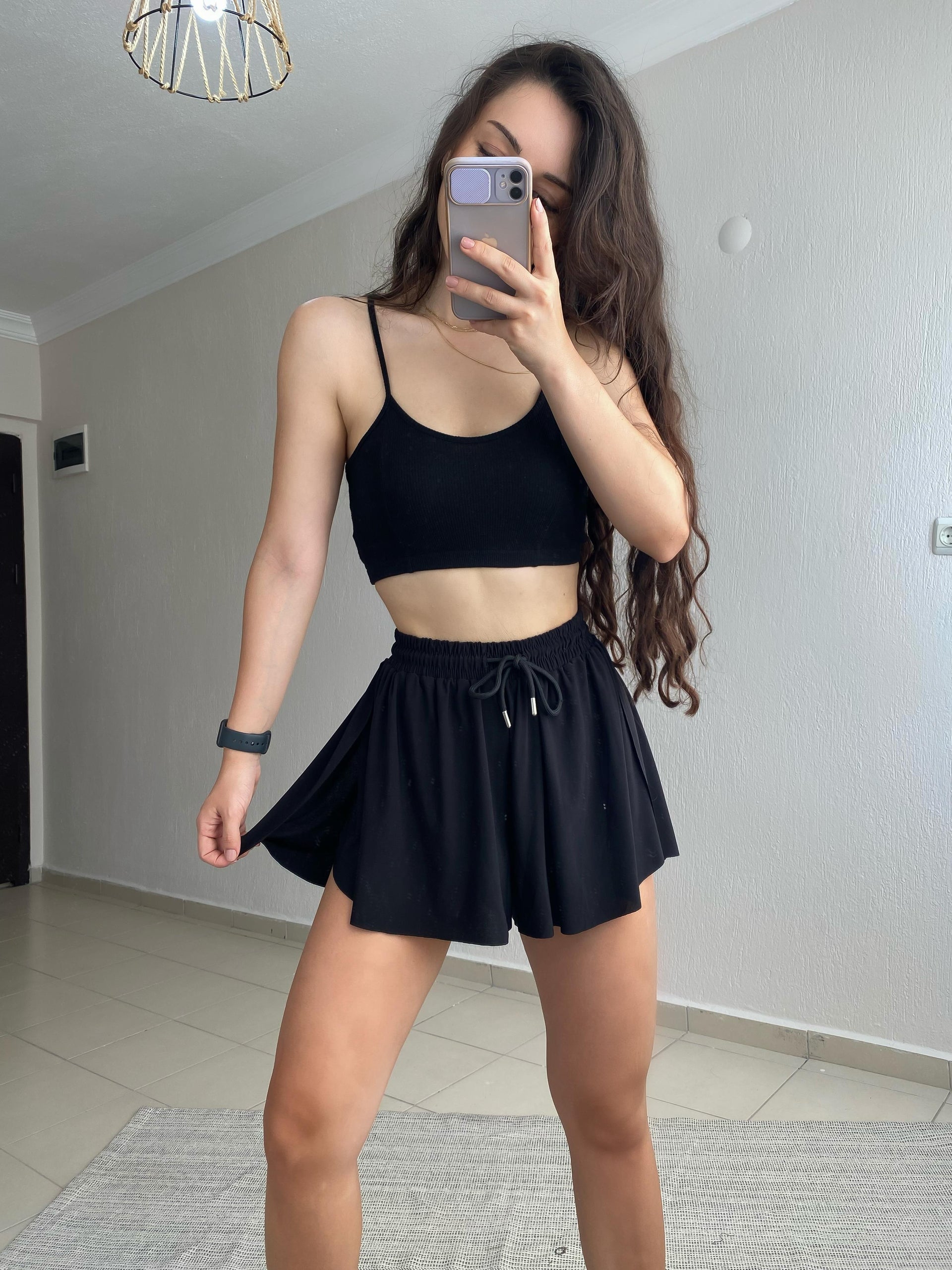 Strdvrs Model Siyah Şort Etek