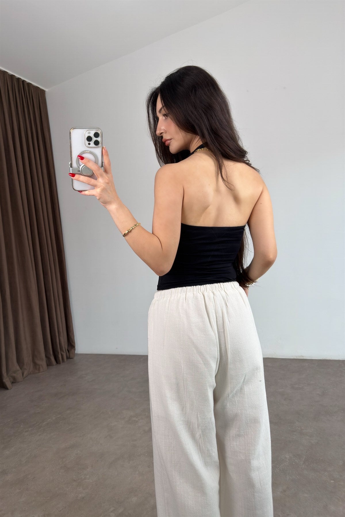 Strteen Boyundan Askılı Siyah Body