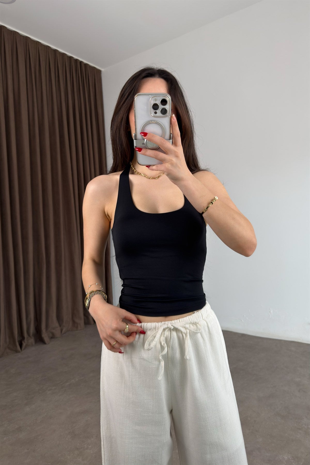 Strteen Boyundan Askılı Siyah Body
