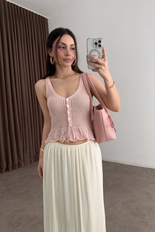 Strvdrs Fırfırlı Pembe Yelek