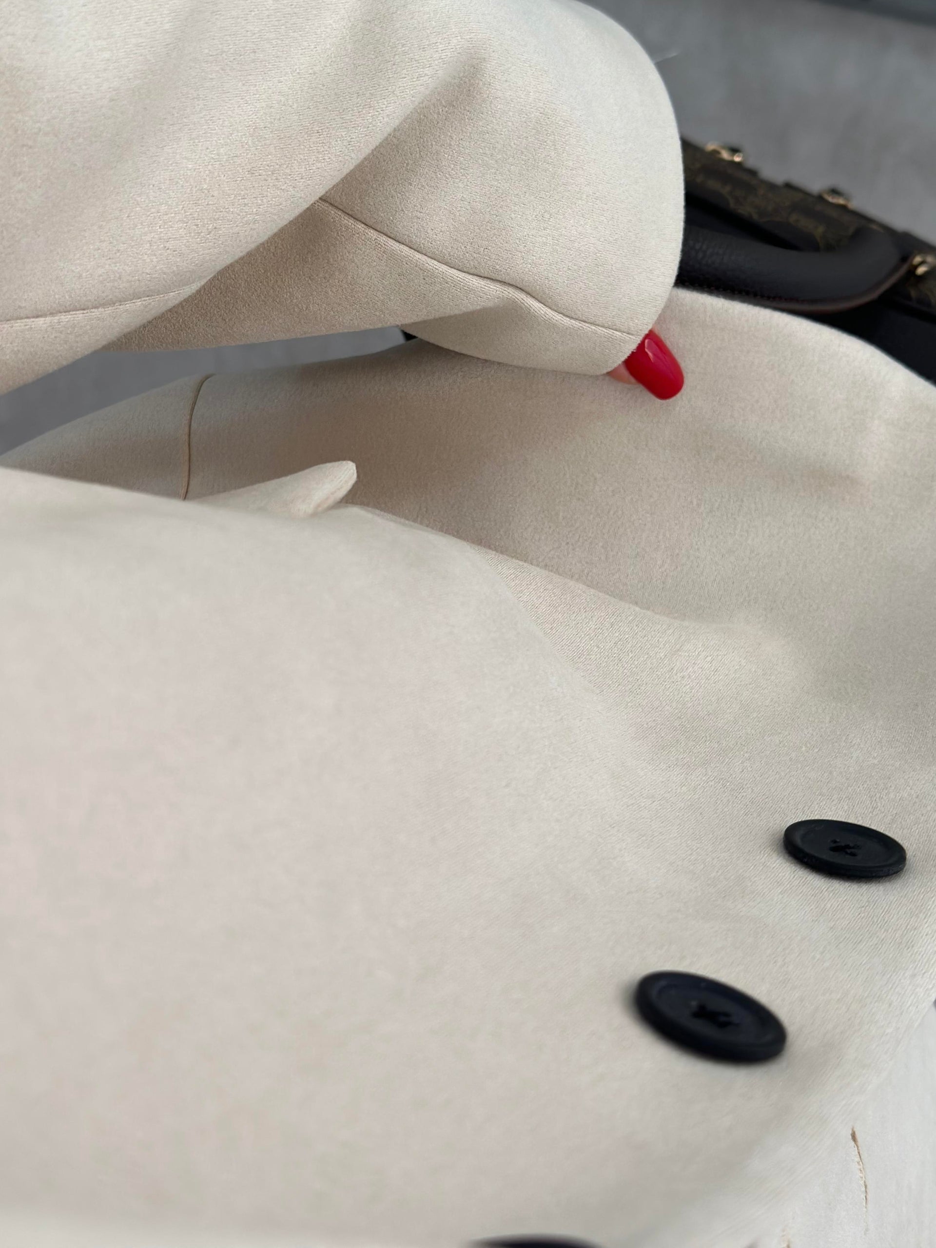 Süet Ekru Klasik Blazer Ceket