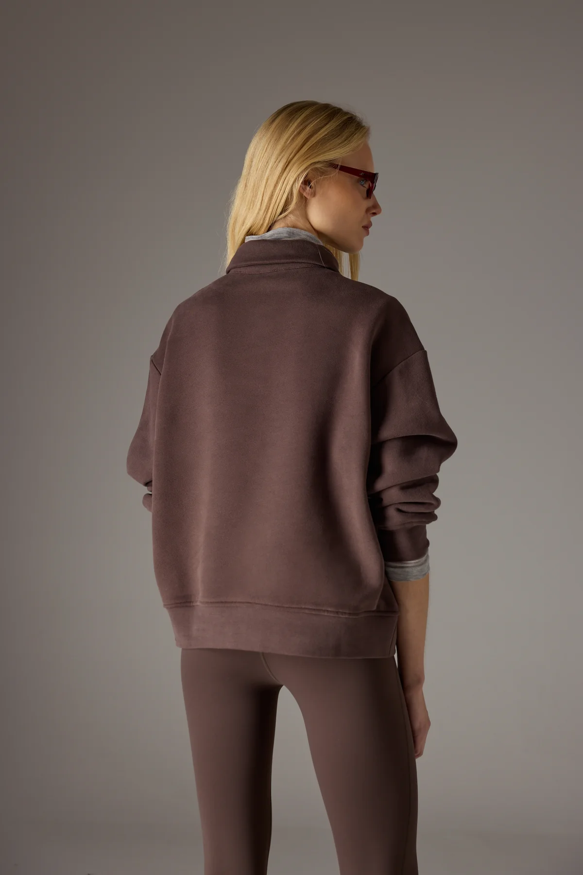 T.C.C Orijinal Premium Kahve Polo Yaka Sweatshirt