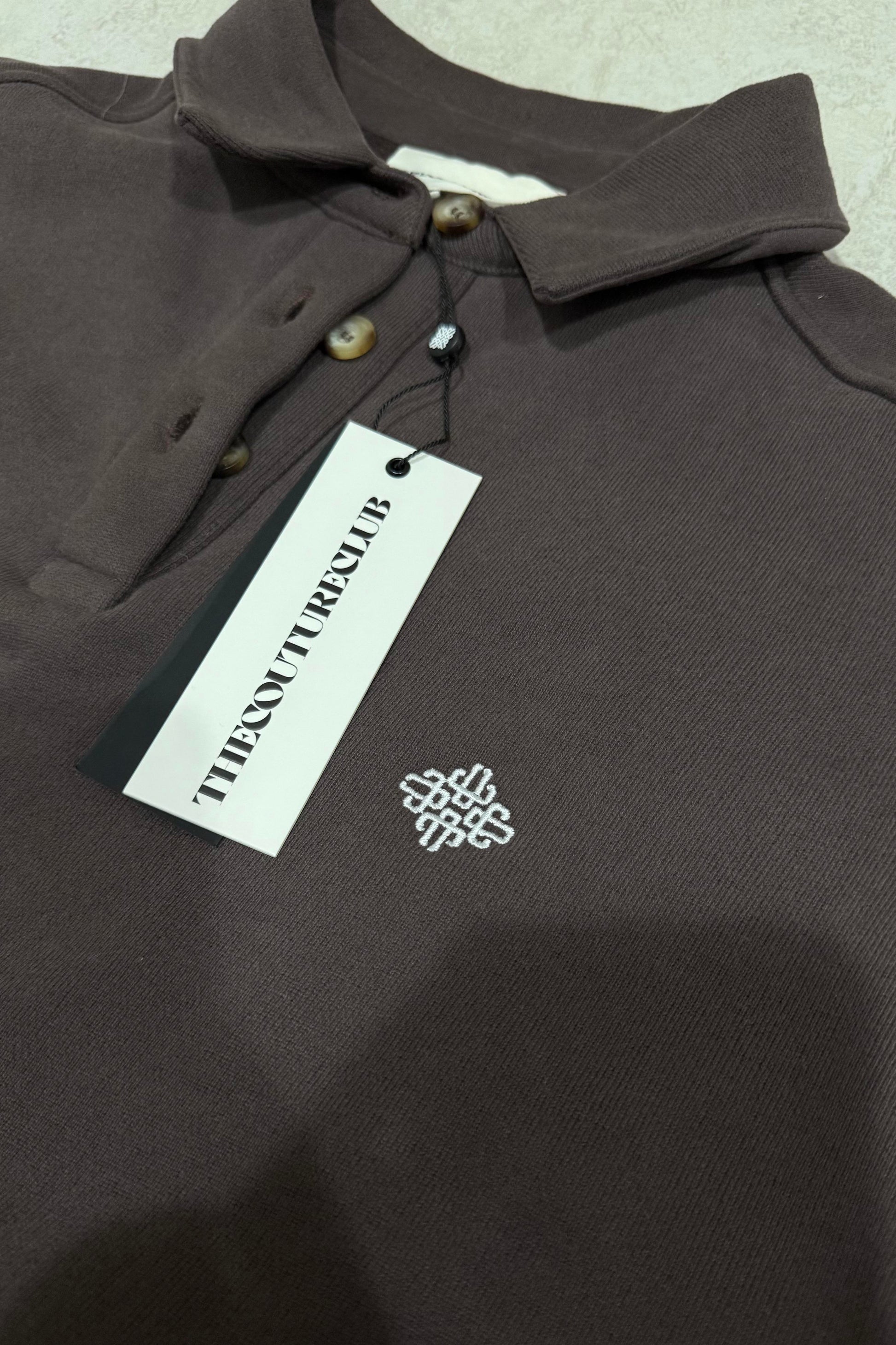 T.C.C Orijinal Premium Kahve Polo Yaka Sweatshirt