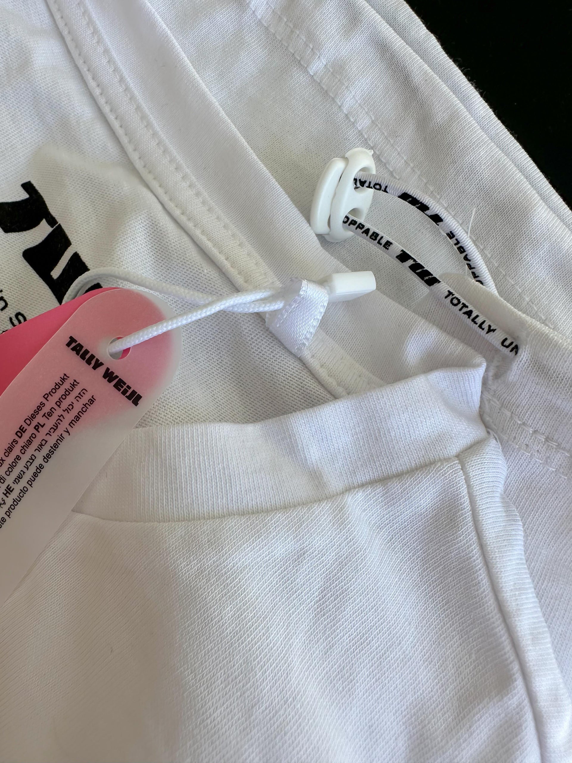 TALLY WEIJL CROPPED T-SHIRT WITH ELASTIC CORD