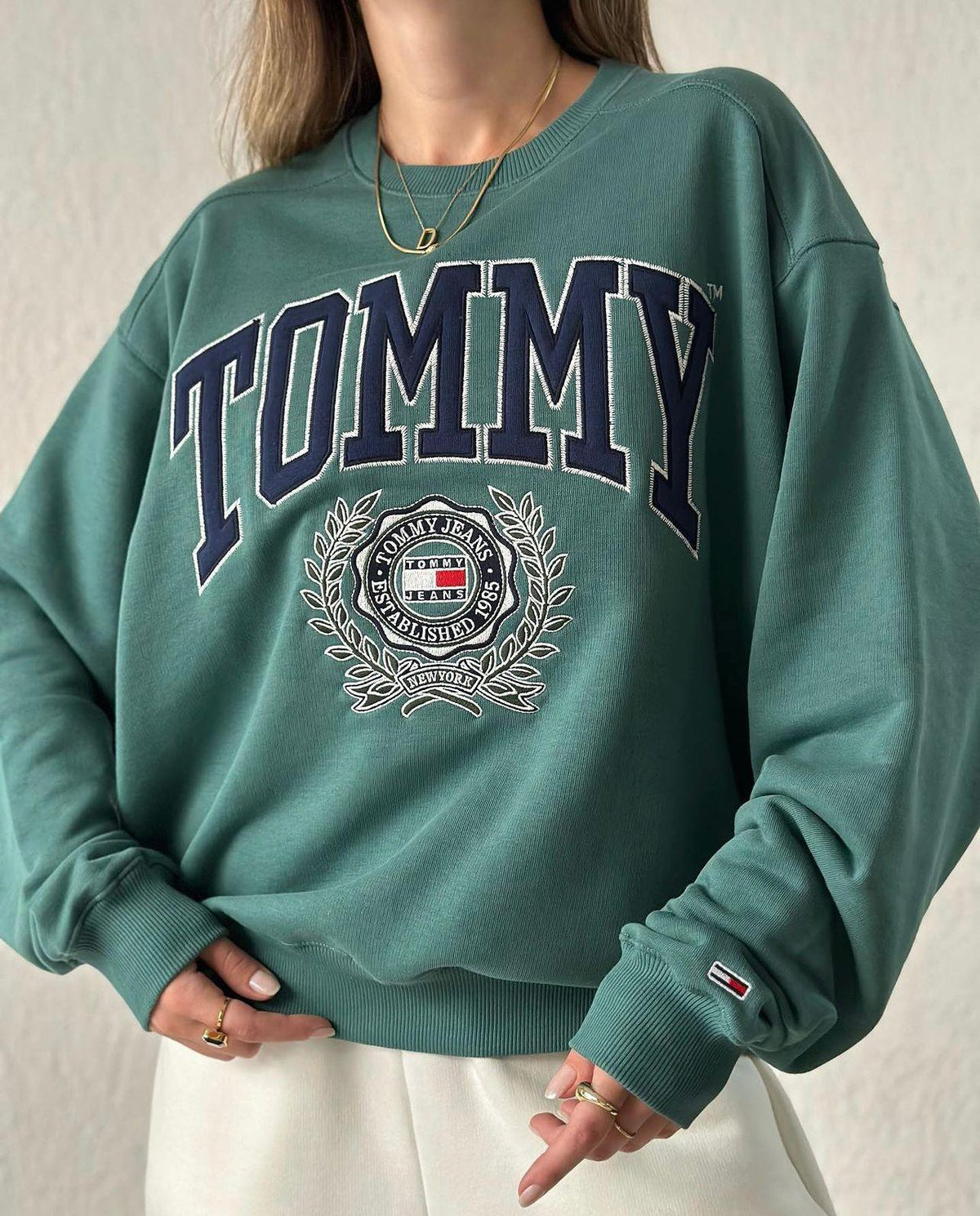 TH Orj. Nakışlı Haki Sweatshirt