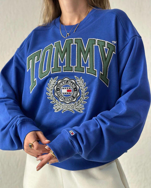 TH Orj. Nakışlı Mavi Sweatshirt