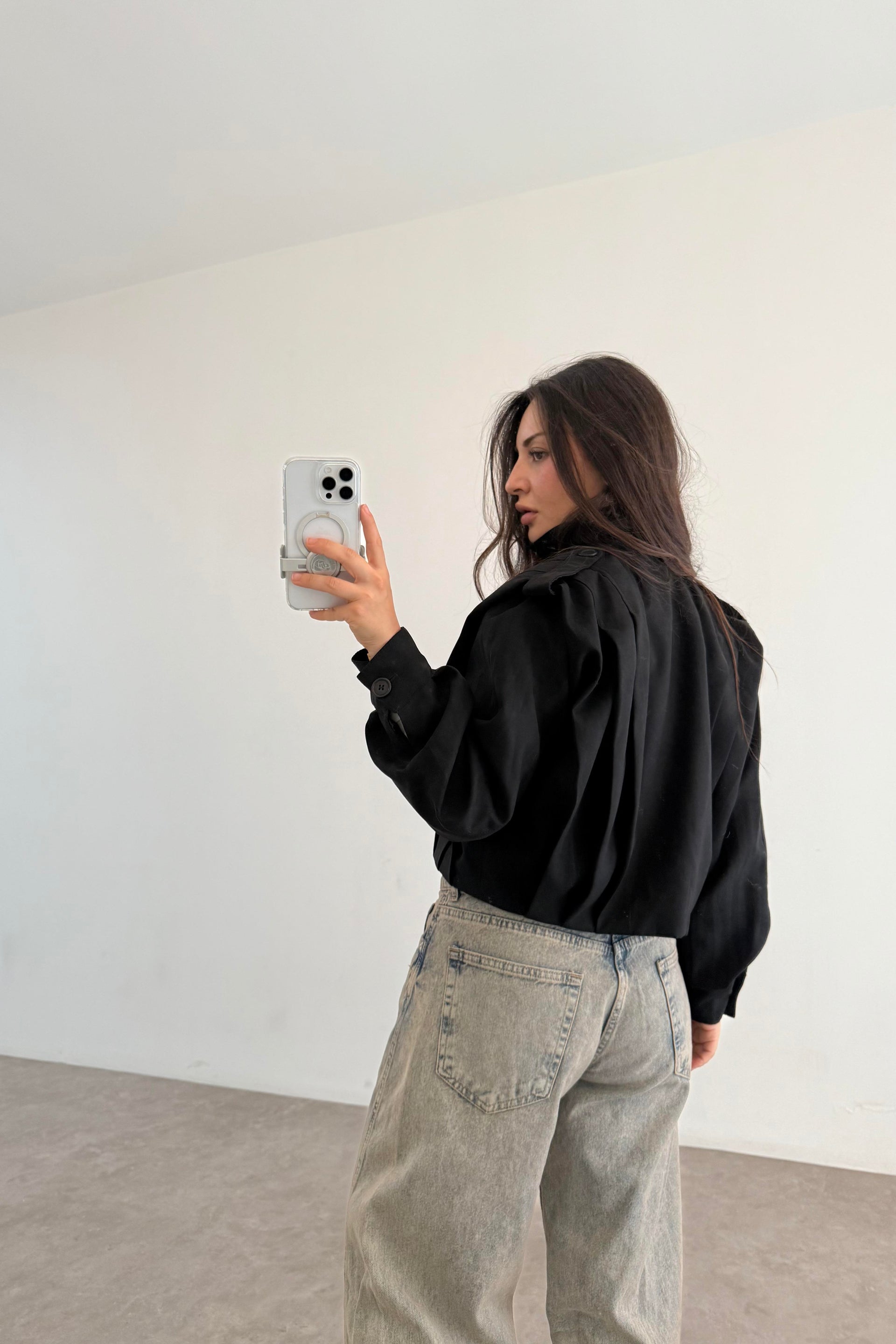 Tiana Süet Siyah Bomber Ceket