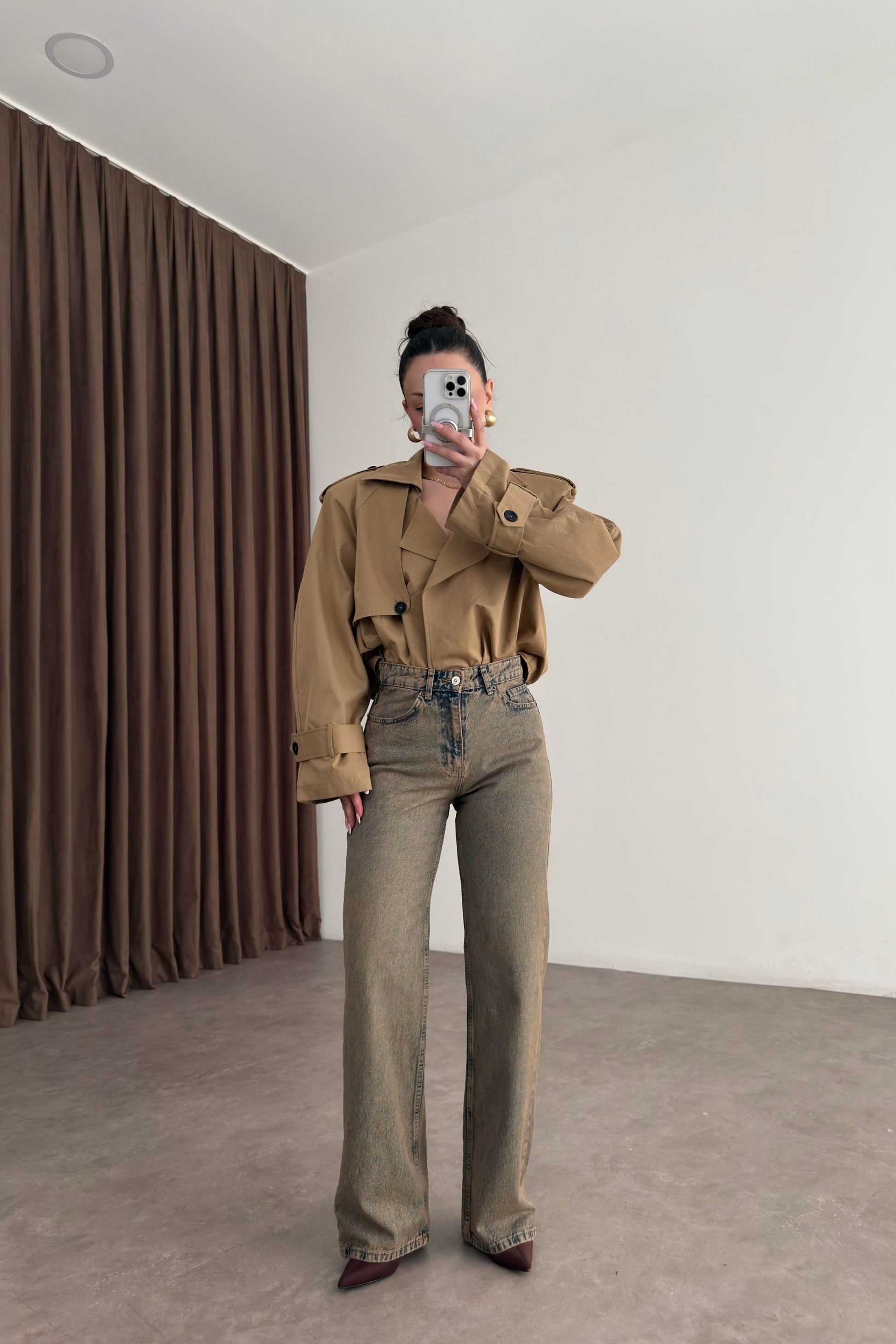 Toprak Yıkama Yüksek Belli Straightfit Jean