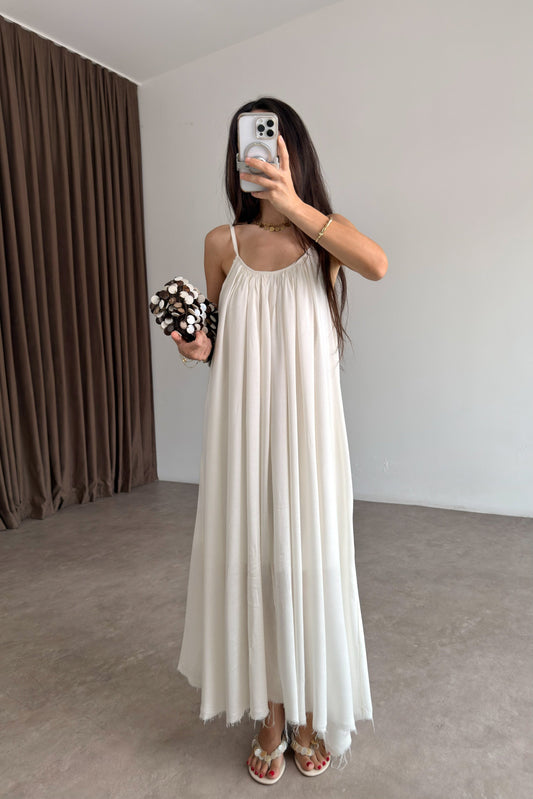 Valeria Premiumm Ekru Elbise