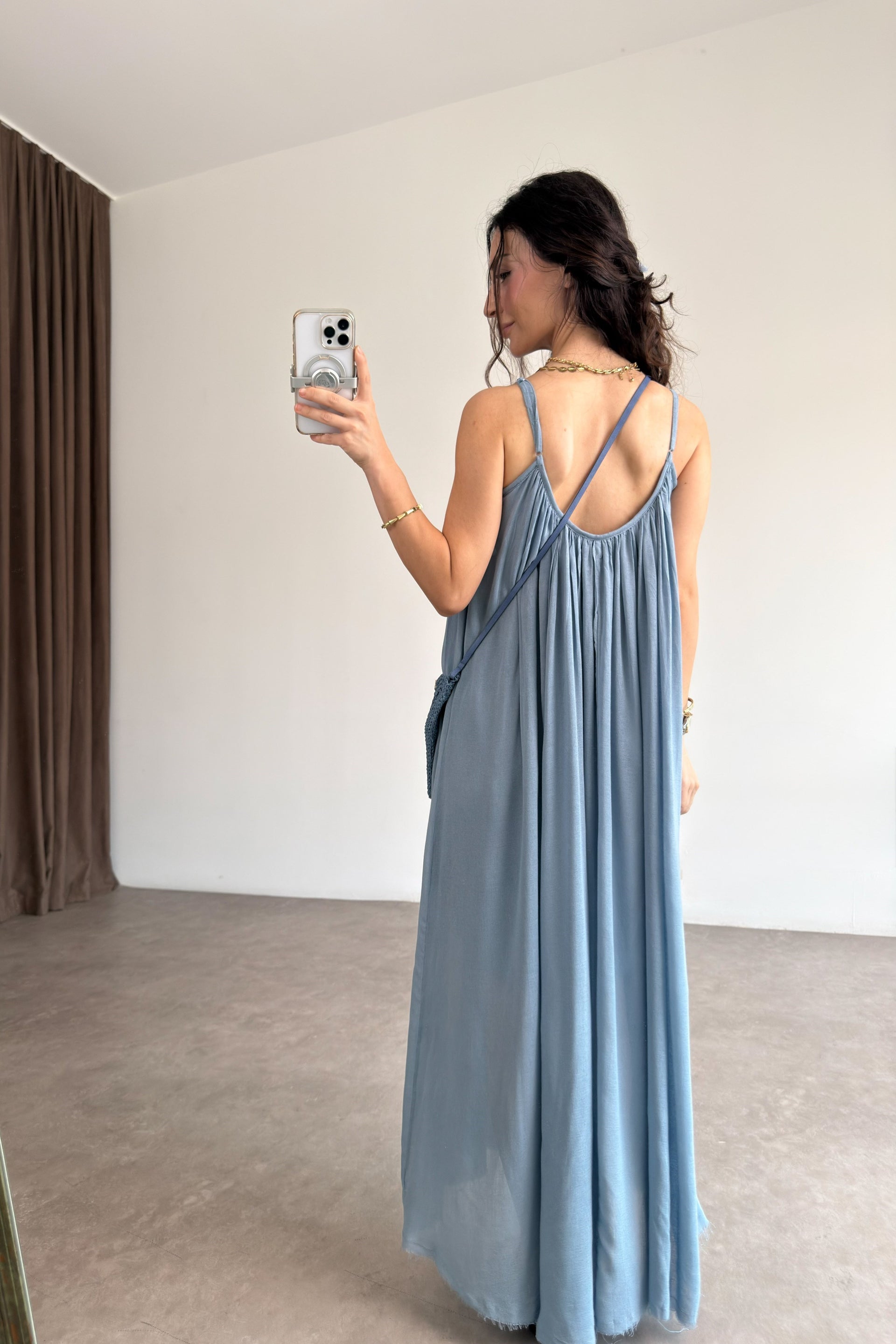 Valeria Premium Indigo Elbise