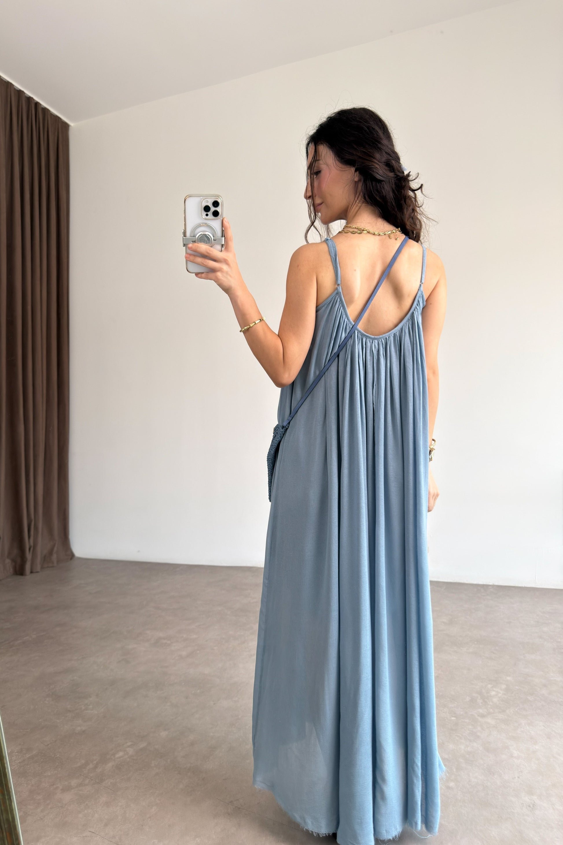 Valeria Premium Indigo Elbise