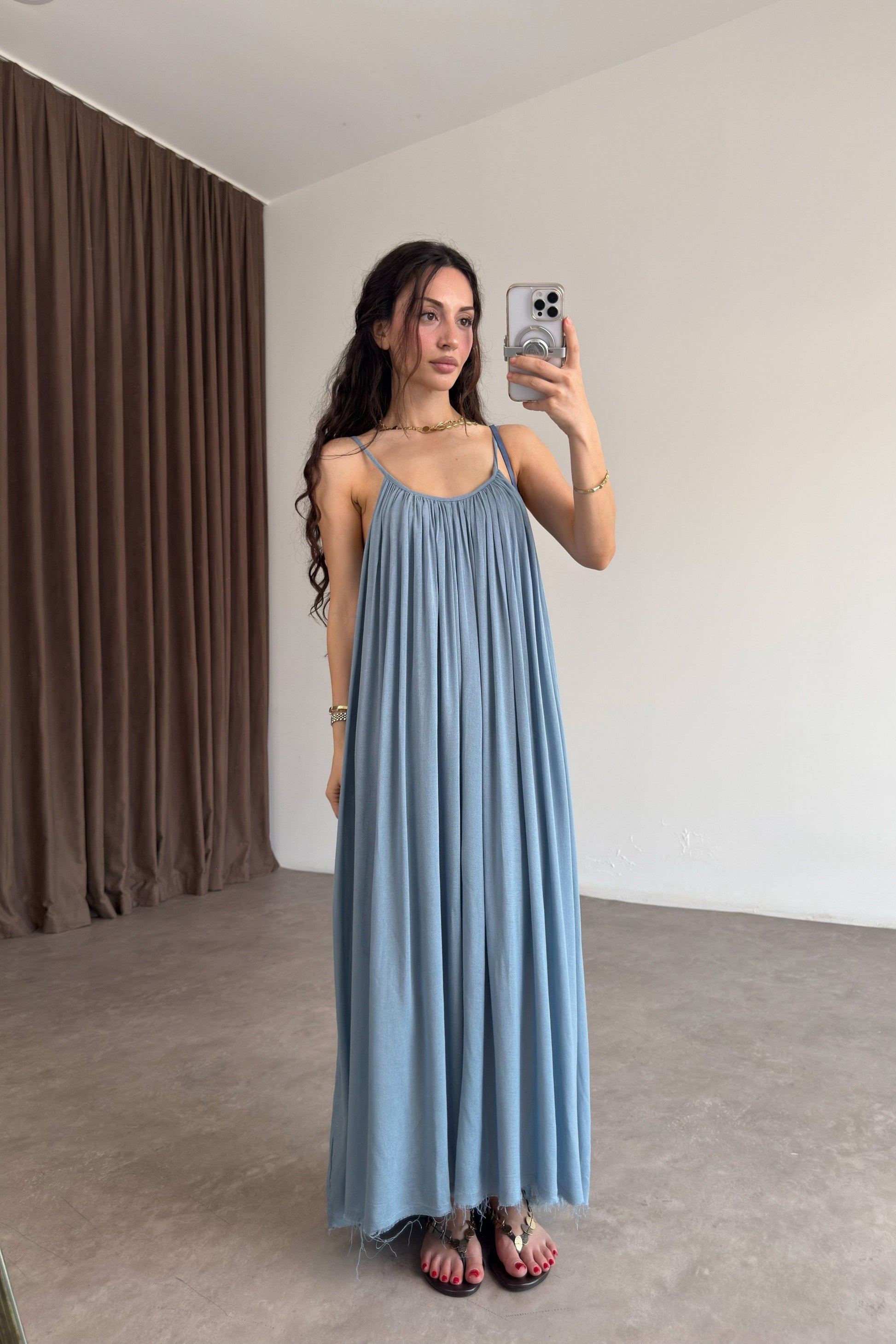 Valeria Premium Indigo Elbise