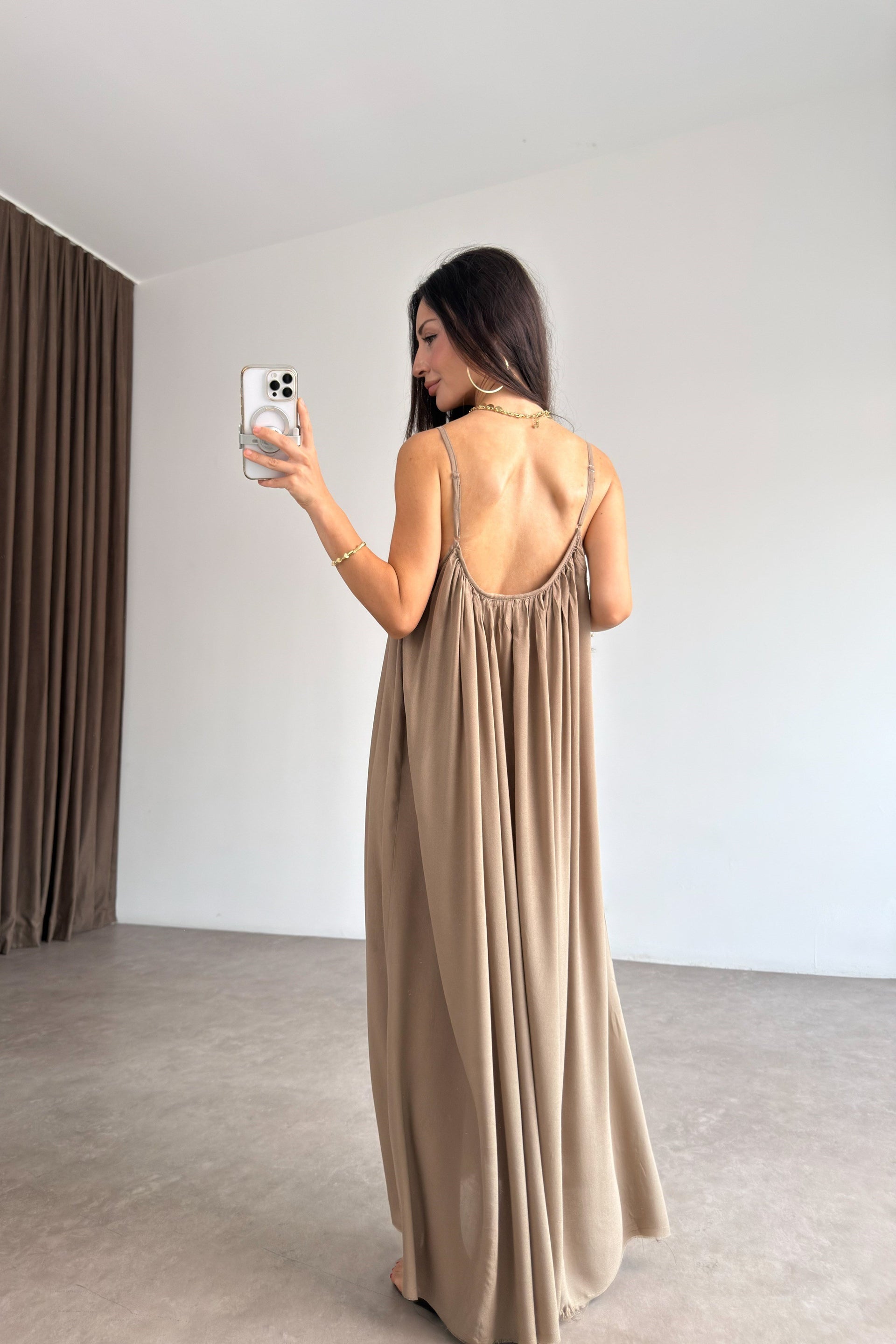 Valeria Premiumm Kahve Elbise