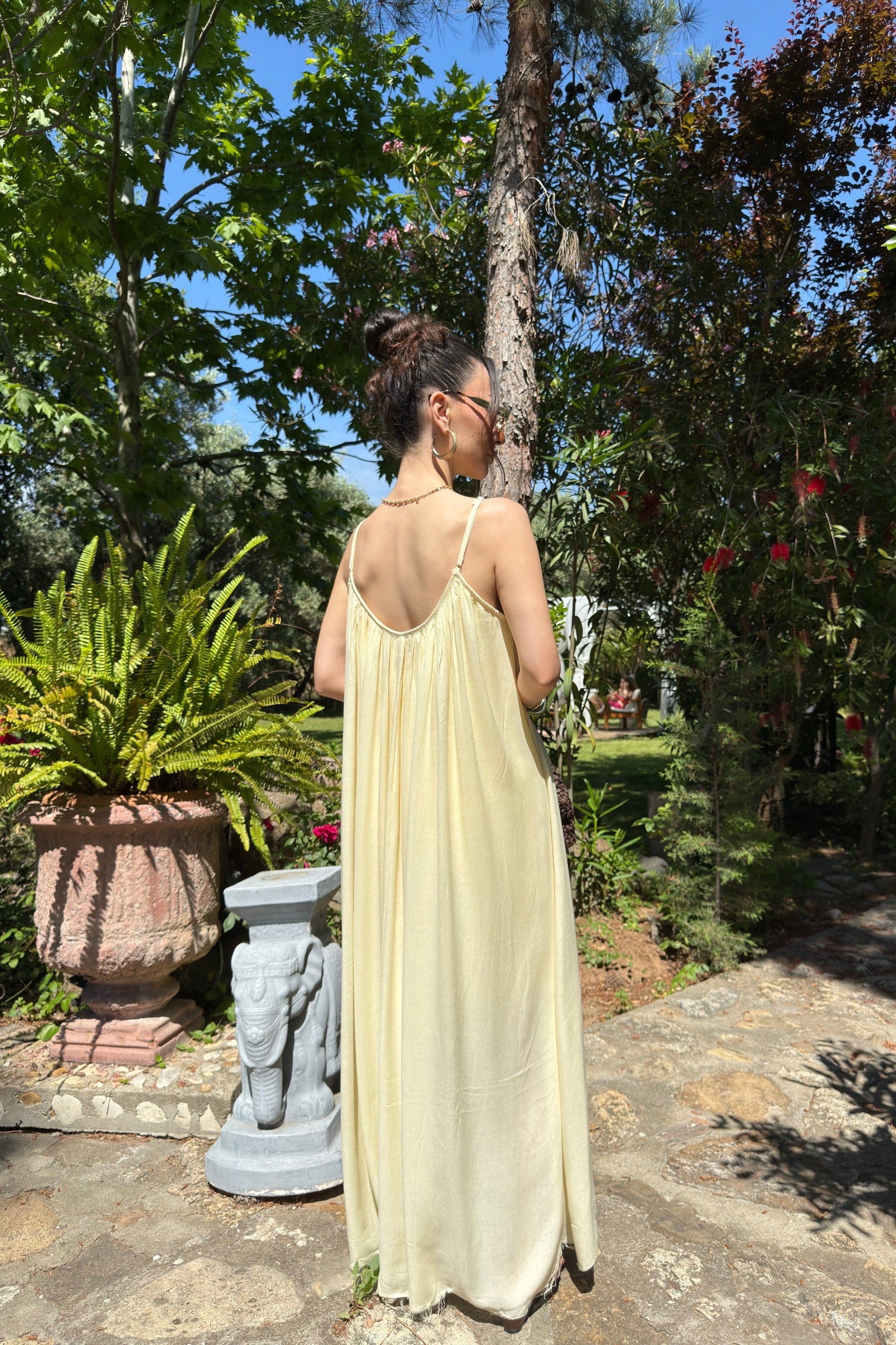 Valeria Premiumm Pudra Sarı Elbise