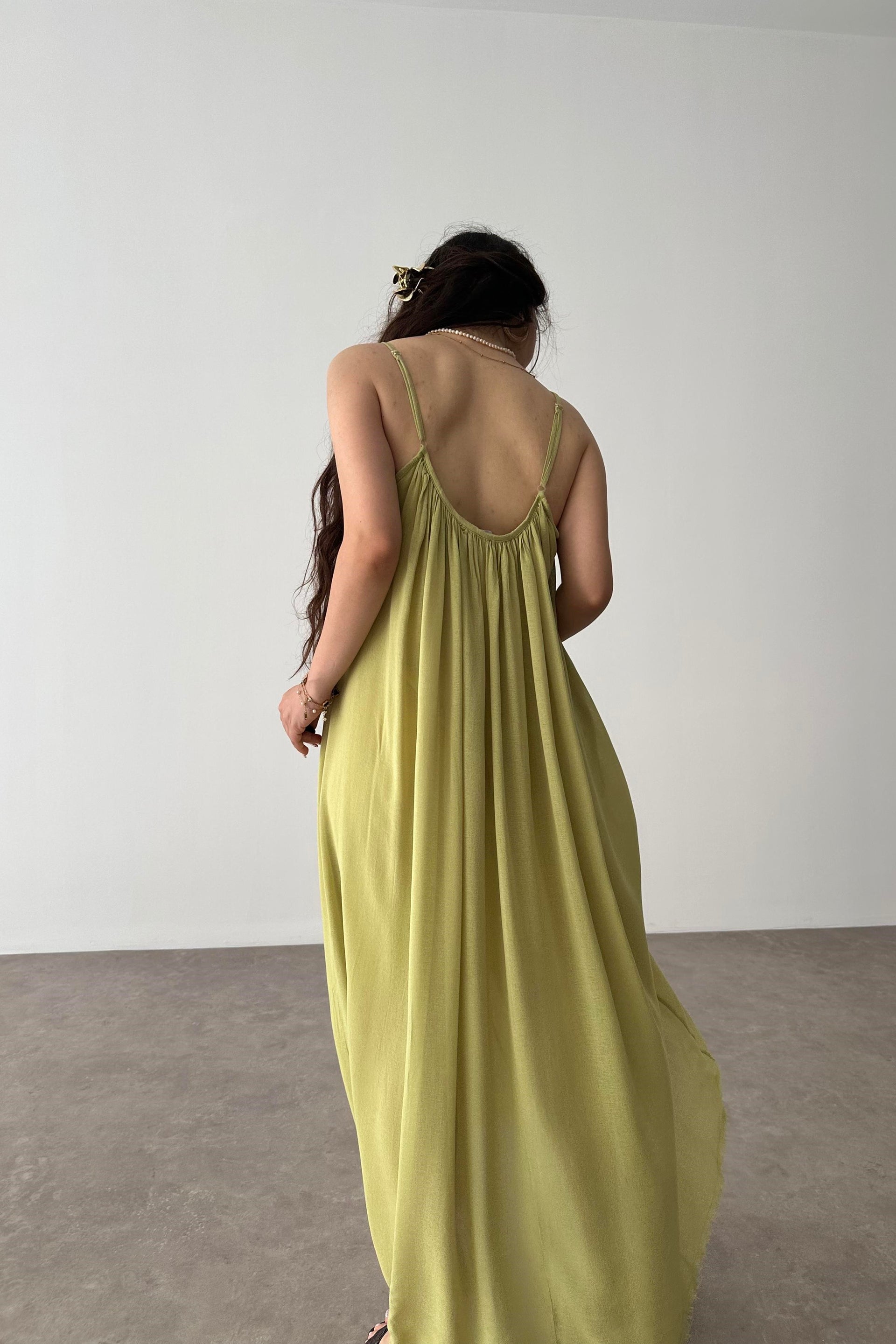 Valeria Premium Haki Elbise