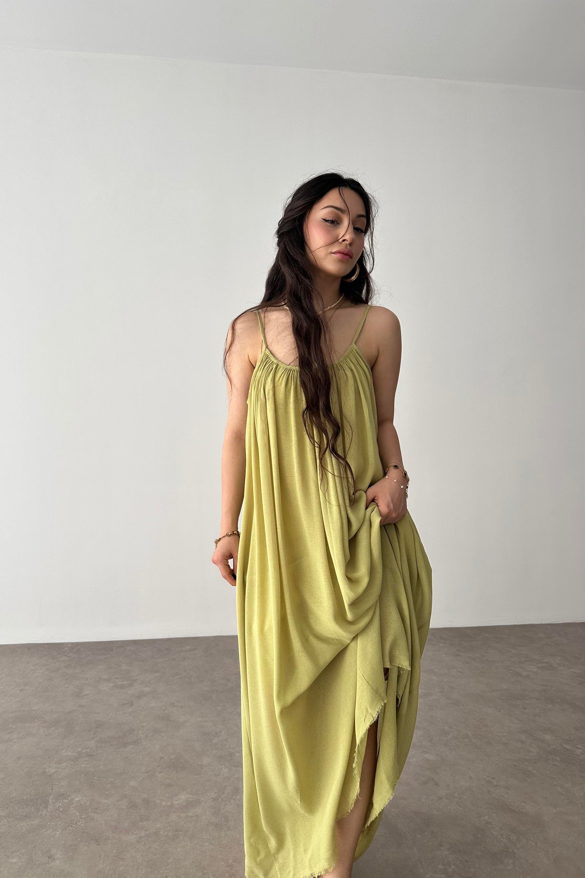 Valeria Premium Yeşil Elbise
