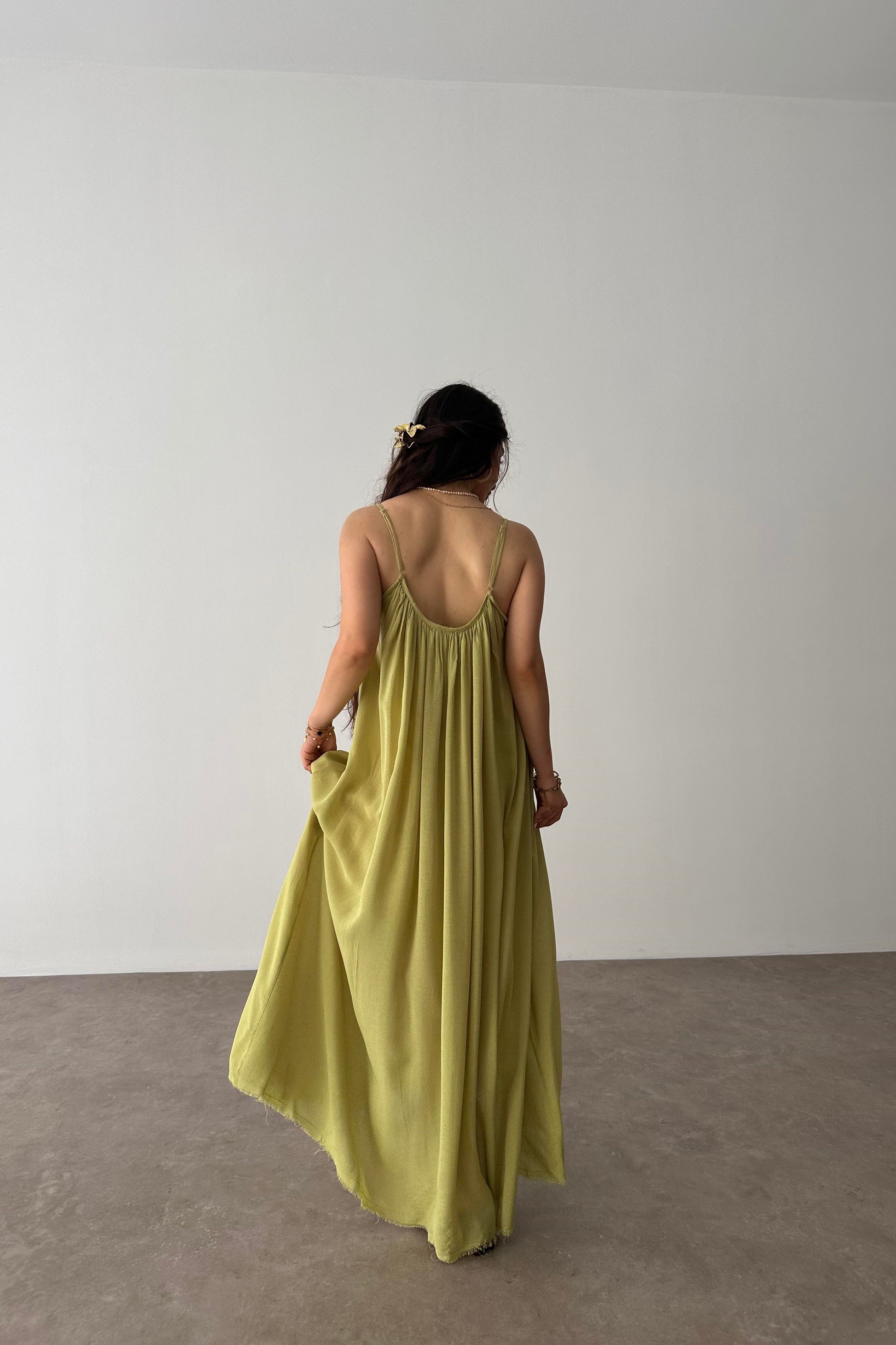 Valeria Premium Haki Elbise