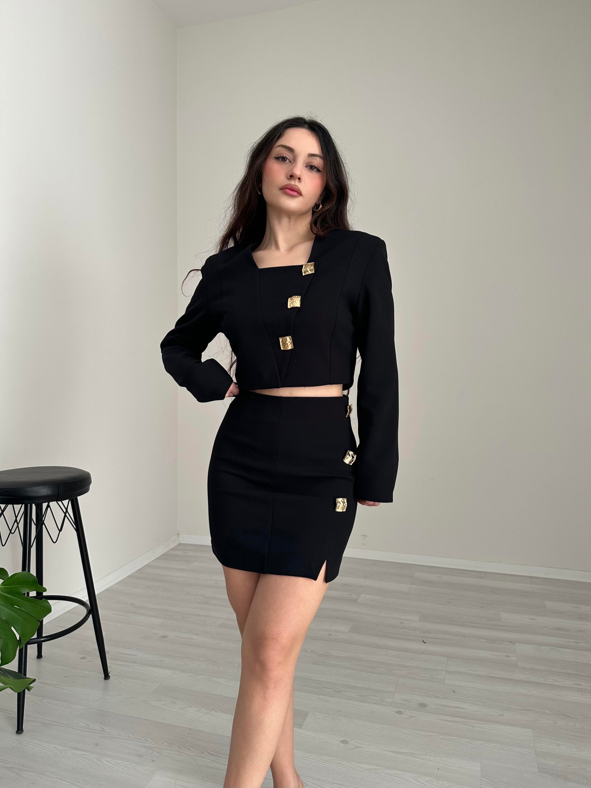 Violet Gold Düğmeli Takım
