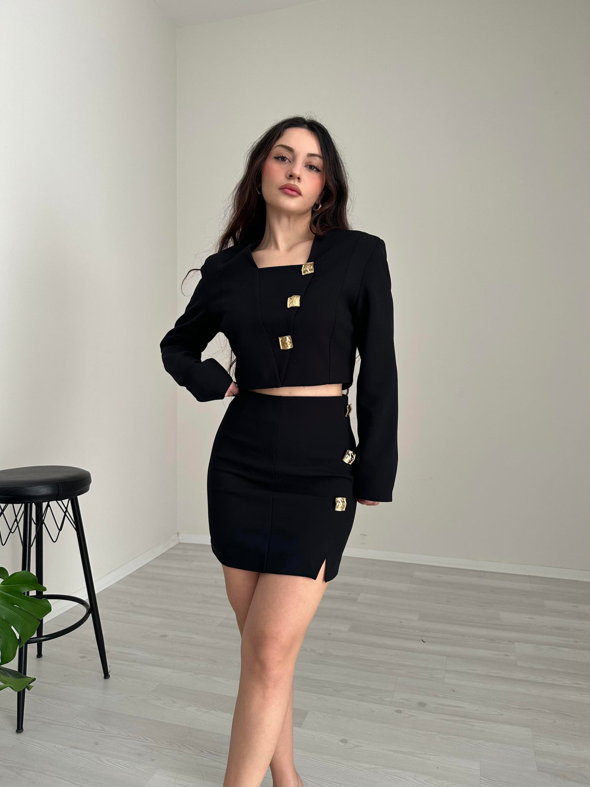 Violet Gold Düğmeli Takım