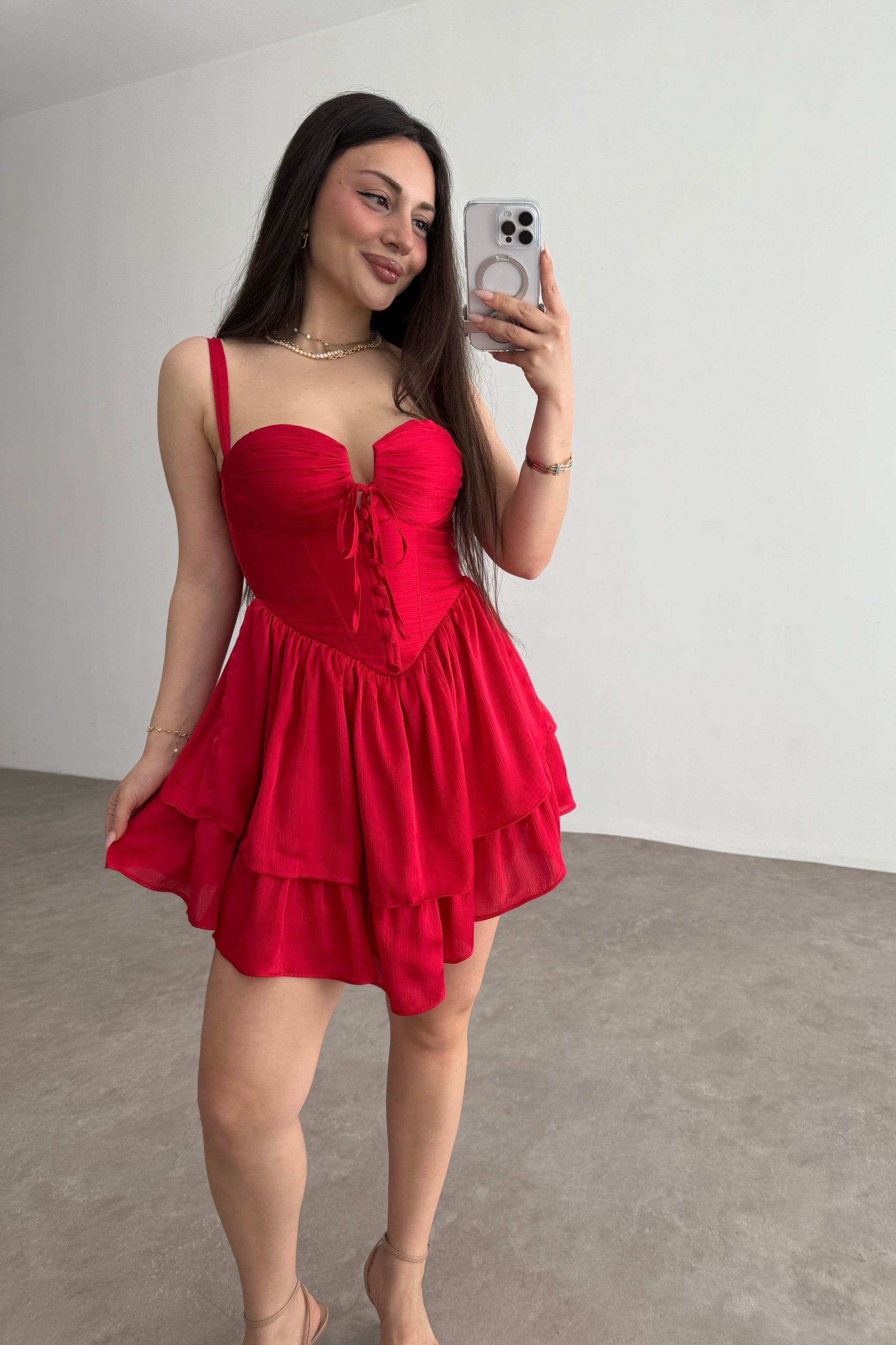 Winx Premium Kırmızı Elbise