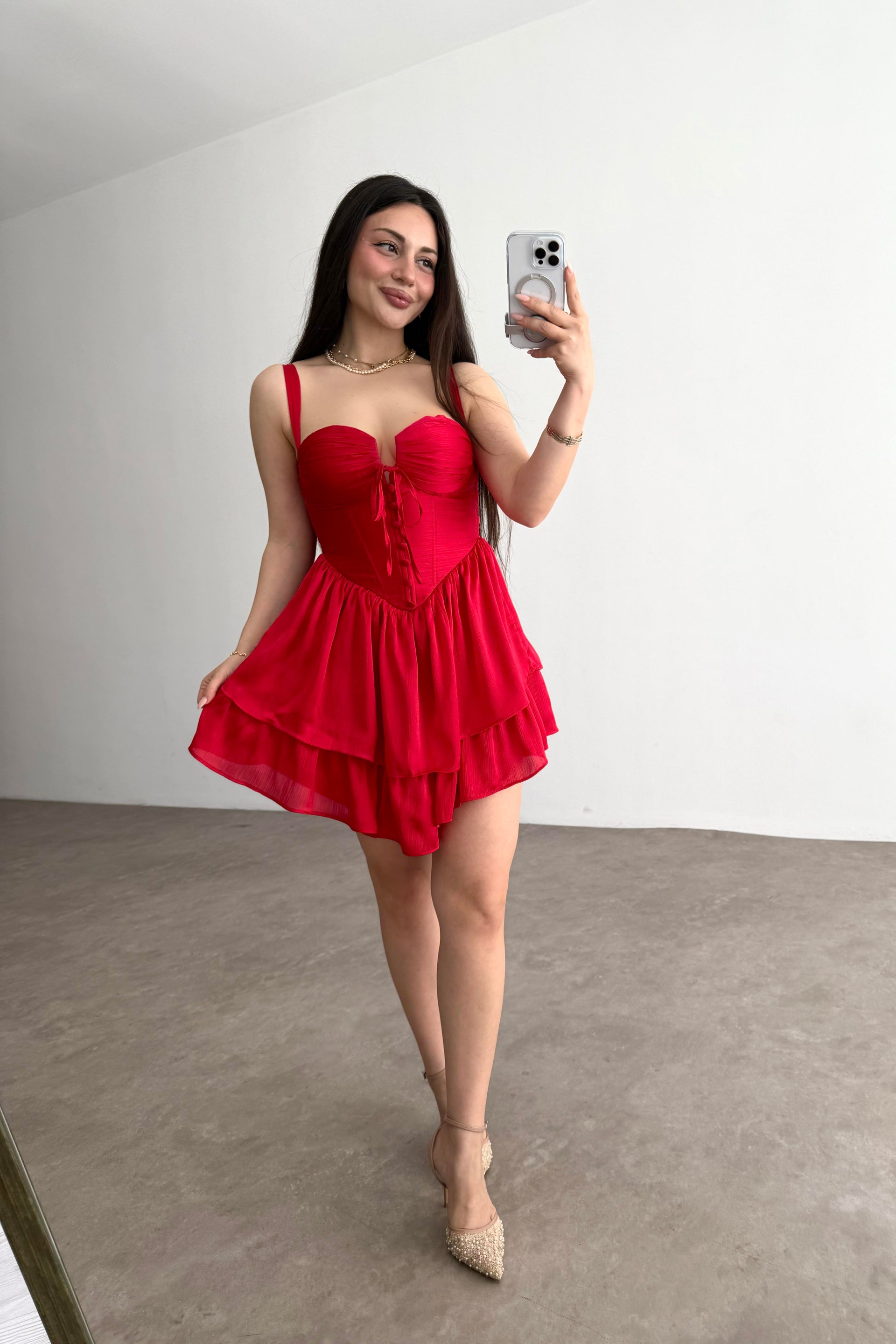 Winx Premium Kırmızı Elbise