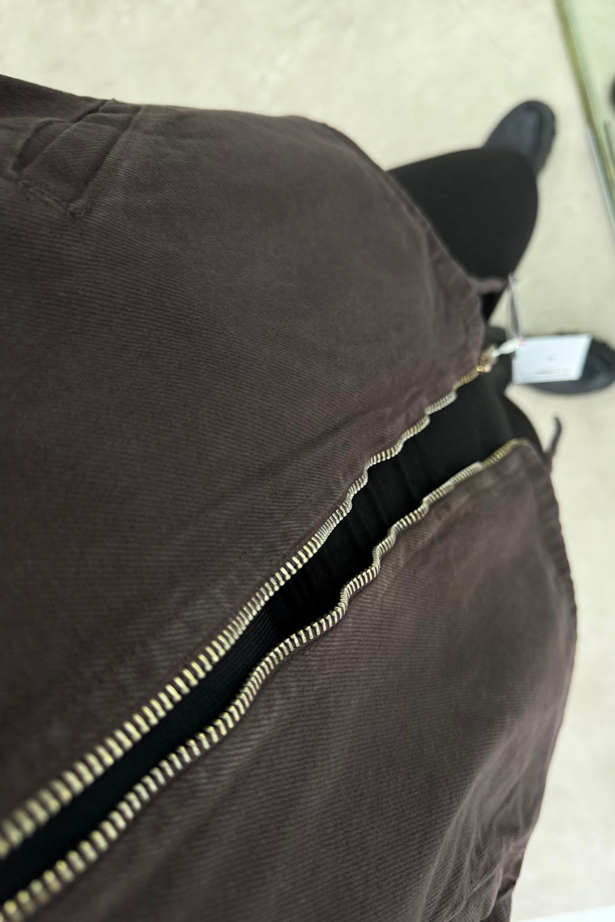 Yakalı Fermuarlı Orj Marka Kahve Denim Ceket