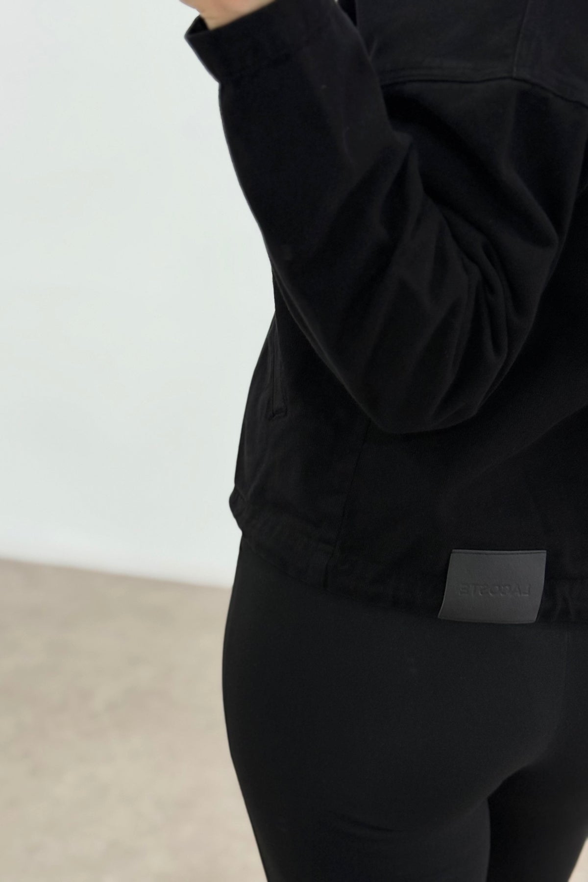 Yakalı Fermuarlı Orj Marka Siyah Denim Ceket
