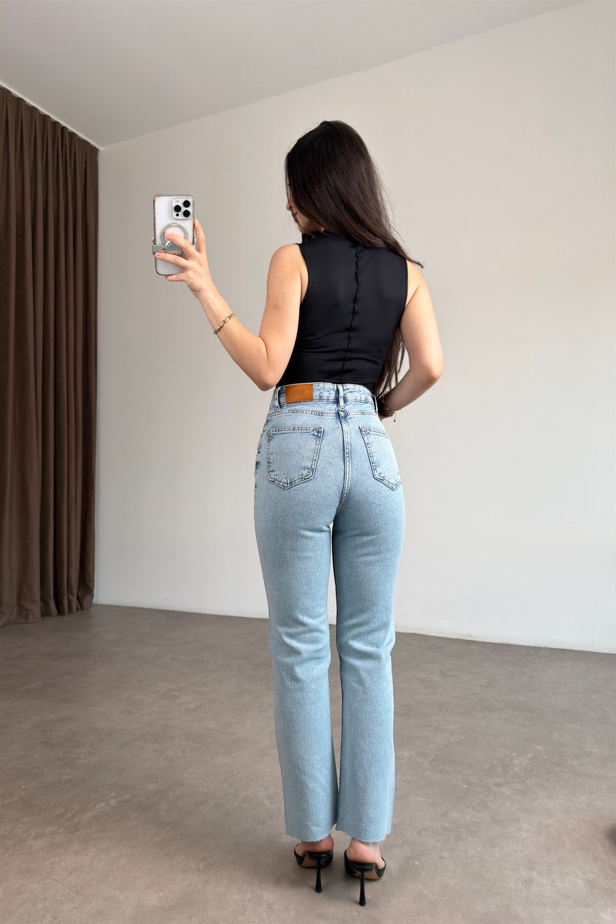 ZR Boyfit Dream Blue Taşlı Jean