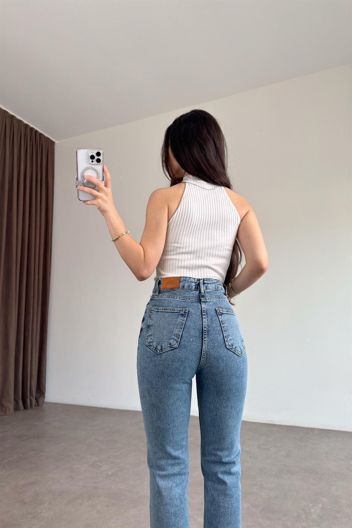 ZR Boyfit True Blue Taşlı Jean