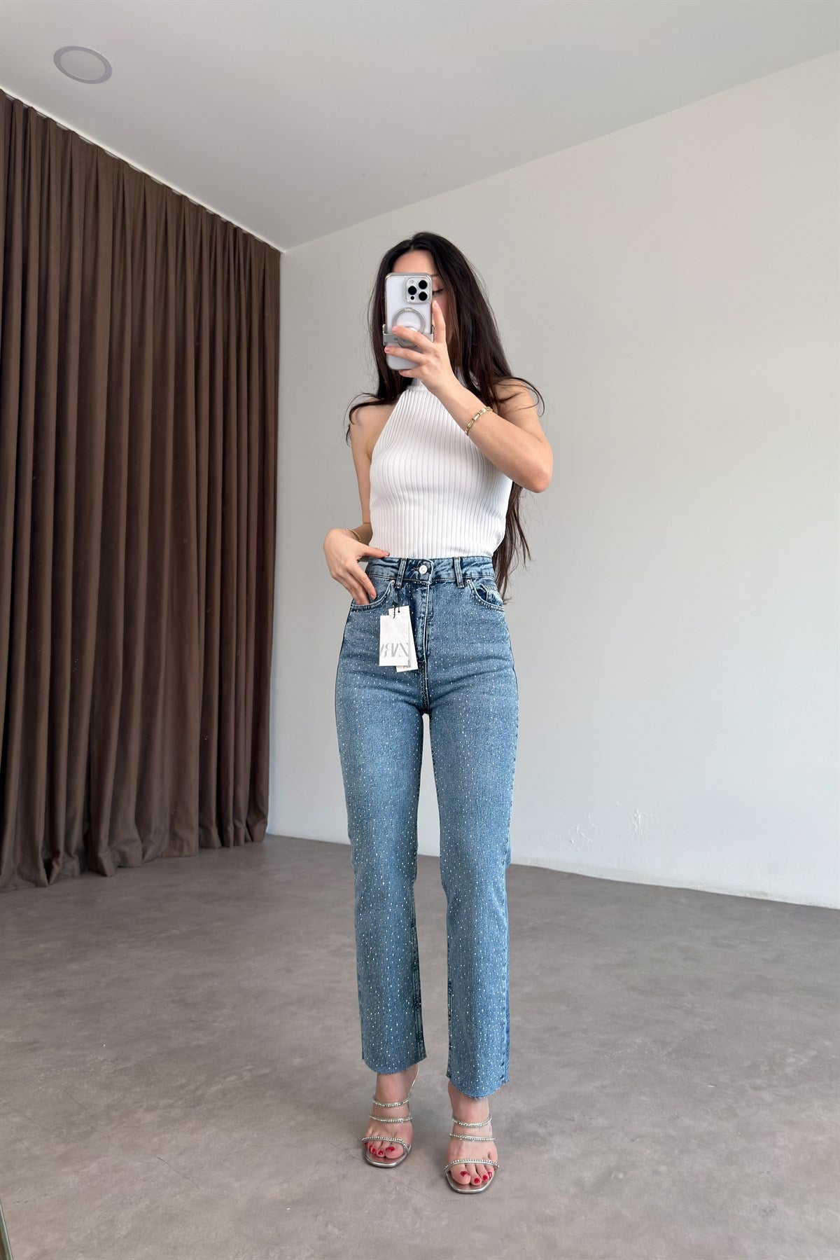 ZR Boyfit True Blue Taşlı Jean