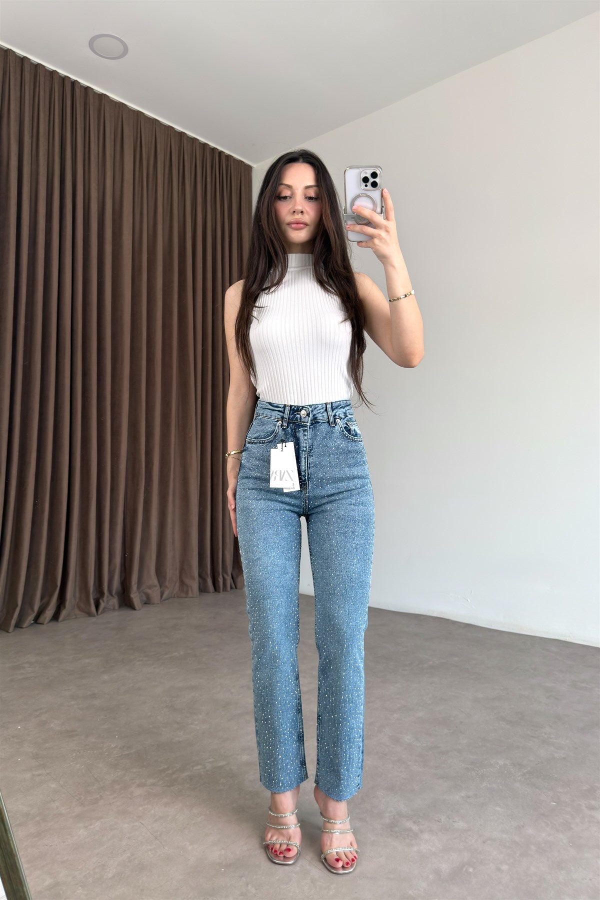 ZR Boyfit True Blue Taşlı Jean