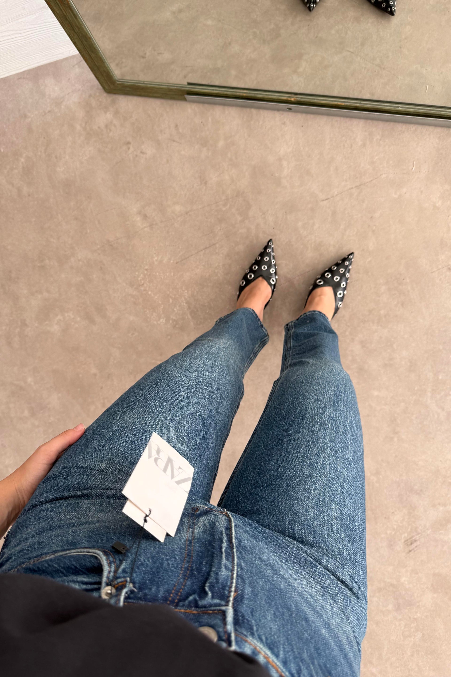 ZR Dikişli Paça Boyfit Vintage Blue Jean