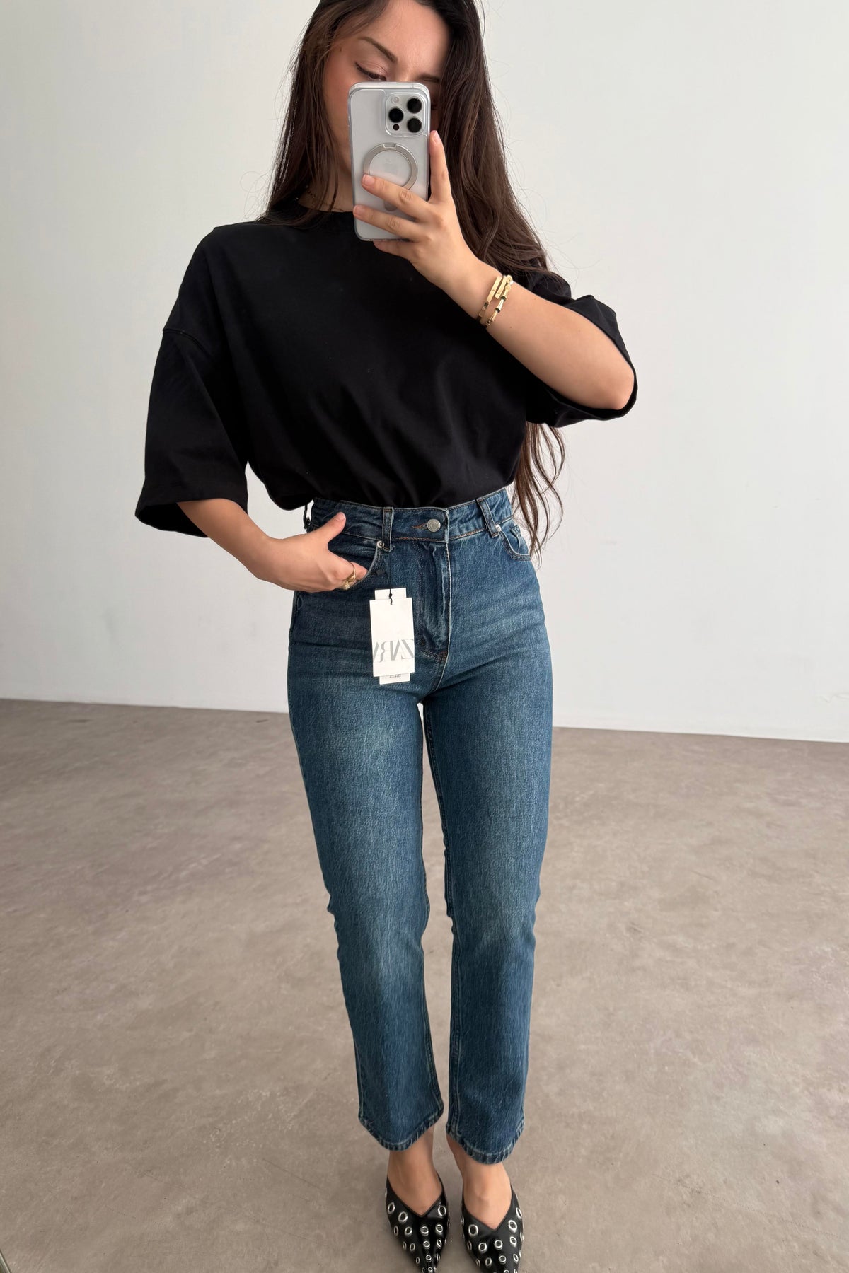 ZR Dikişli Paça Boyfit Vintage Blue Jean